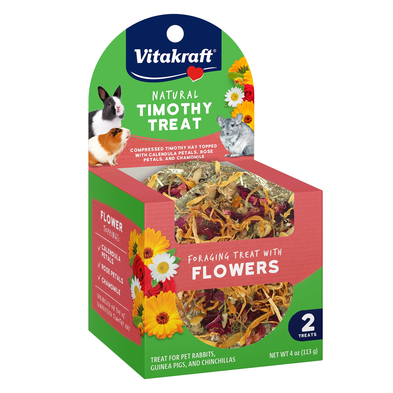 Vitakraft Small Animal Natural Timothy Treat With Flowers - 4 Oz