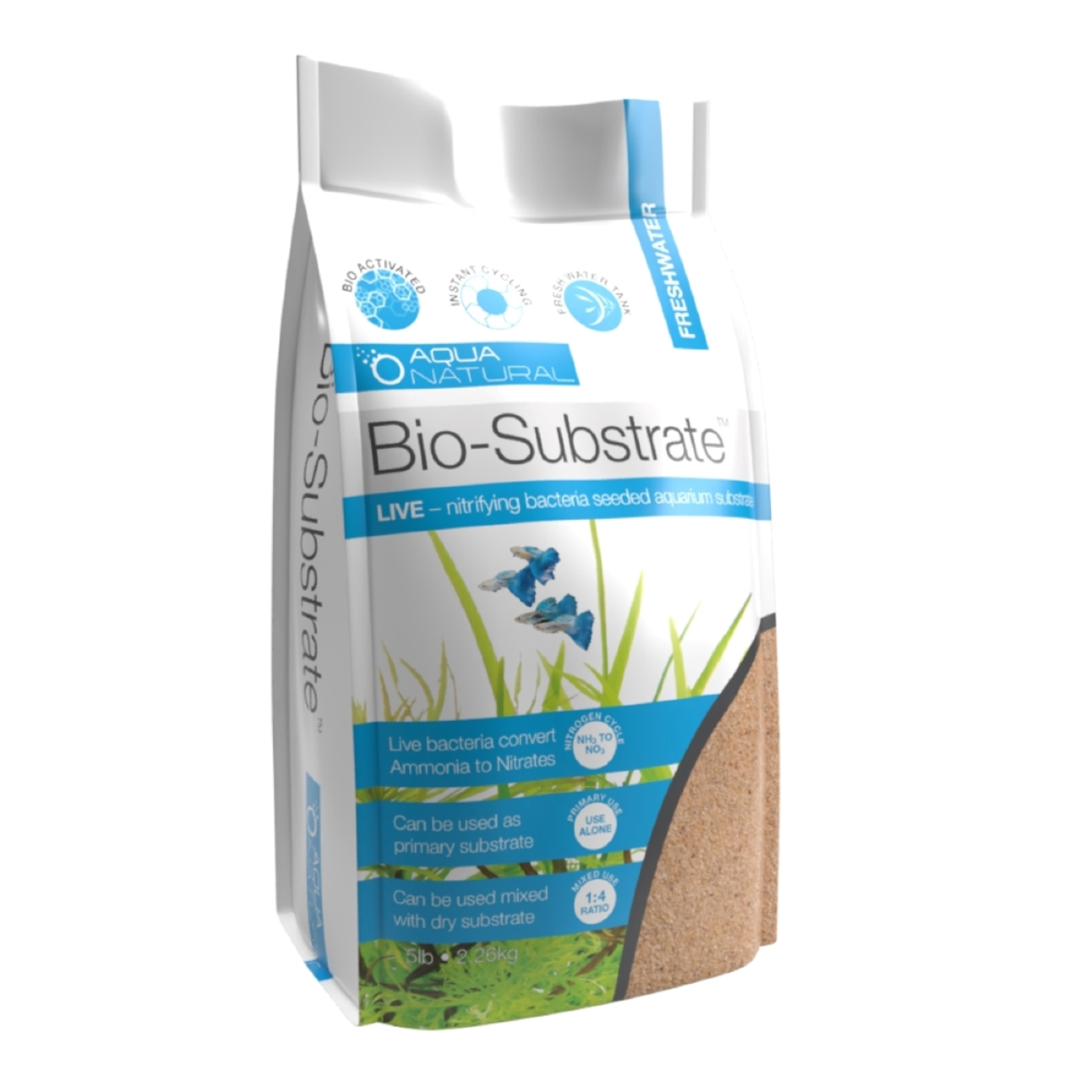 Aqua Natural Sahara Gold Sand Bio-Substrate Aquarium Substrate Fish & Aquatic Habitat, 5 Lb