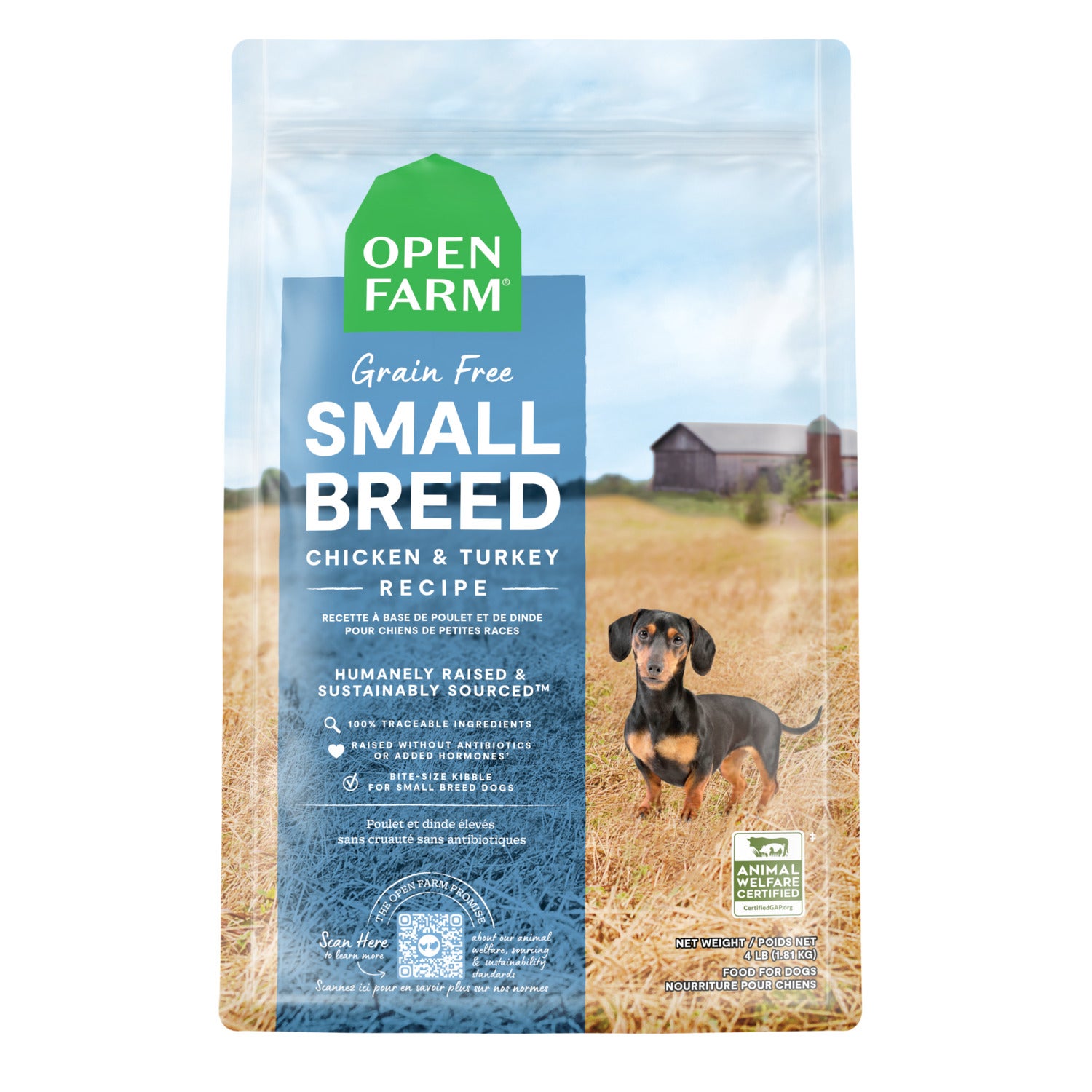 Open Farm Small Breed Grain Free Chicken & Turkey Dry Dog Food, 4-Lb.