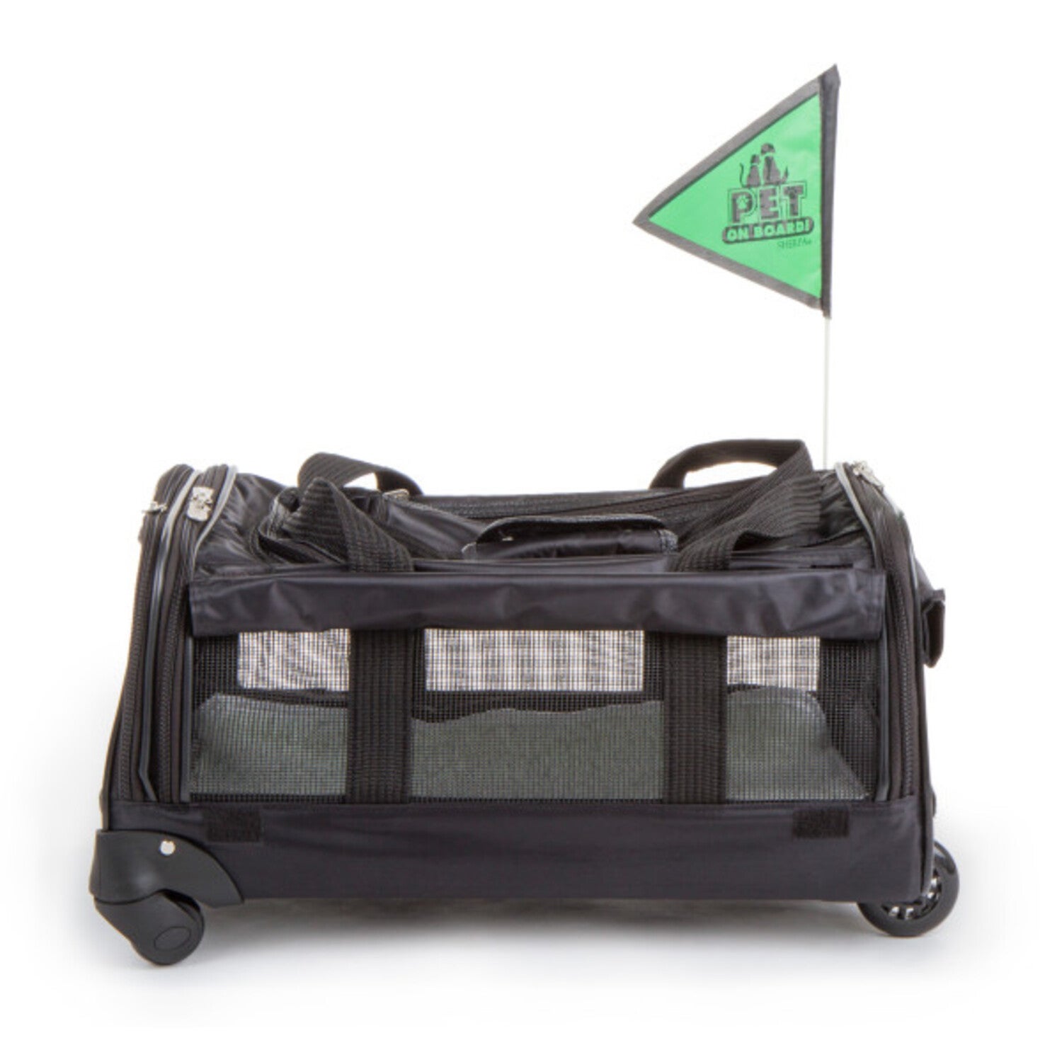Sherpa Ultimate On Wheels Airline Approved Soft Sided Dog & Cat Carrier, Black, Large
