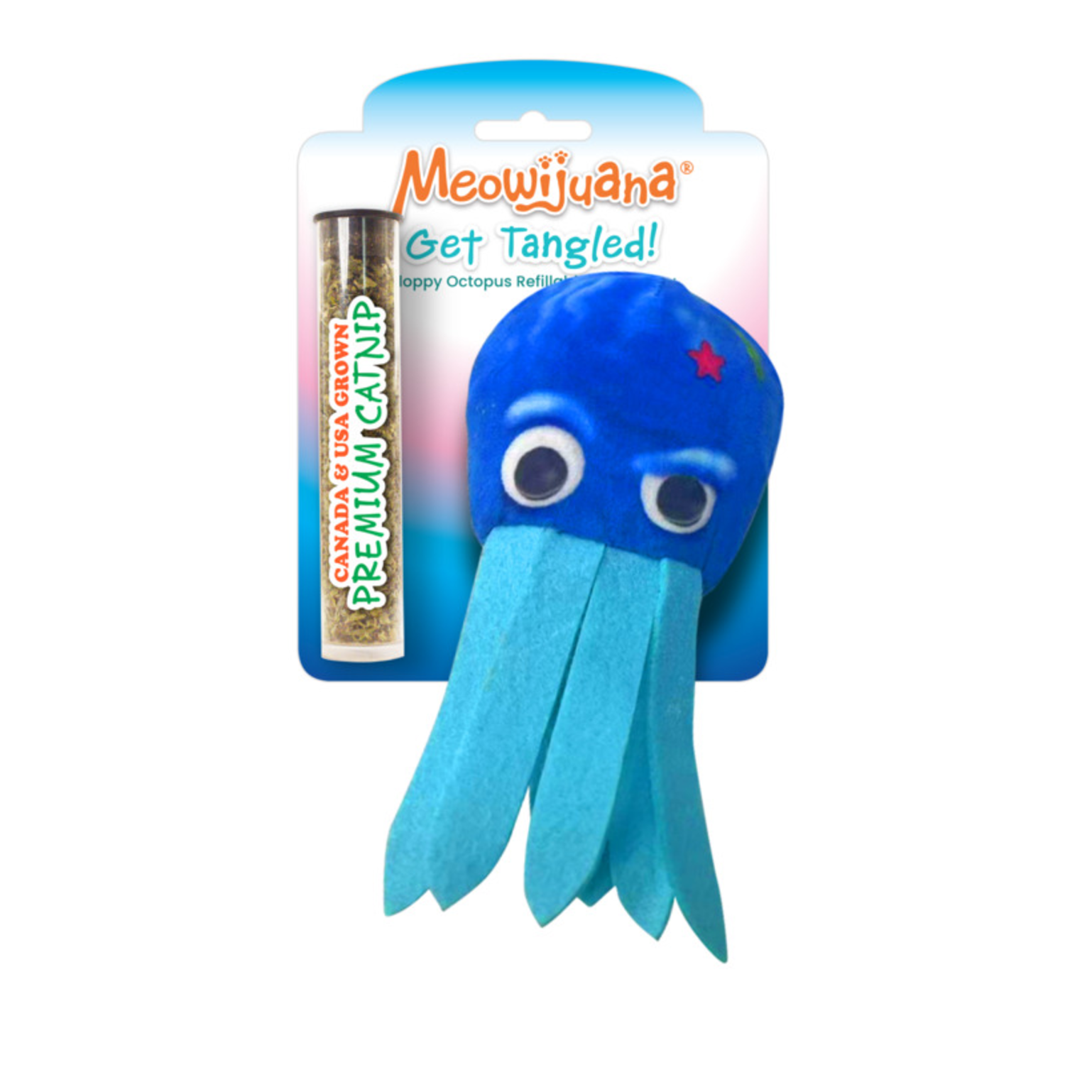 Meowijuana Get Tangled Floppy Octopus Refillable Catnip Cat Toy