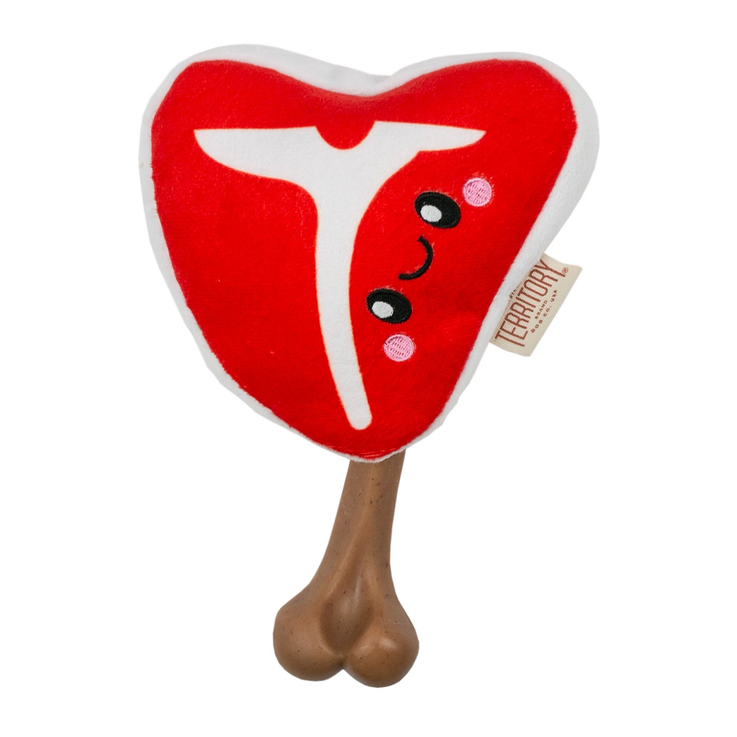Territory Steak Bone 2-In-1 Squeak & Chew Scented Dog Toy, 6