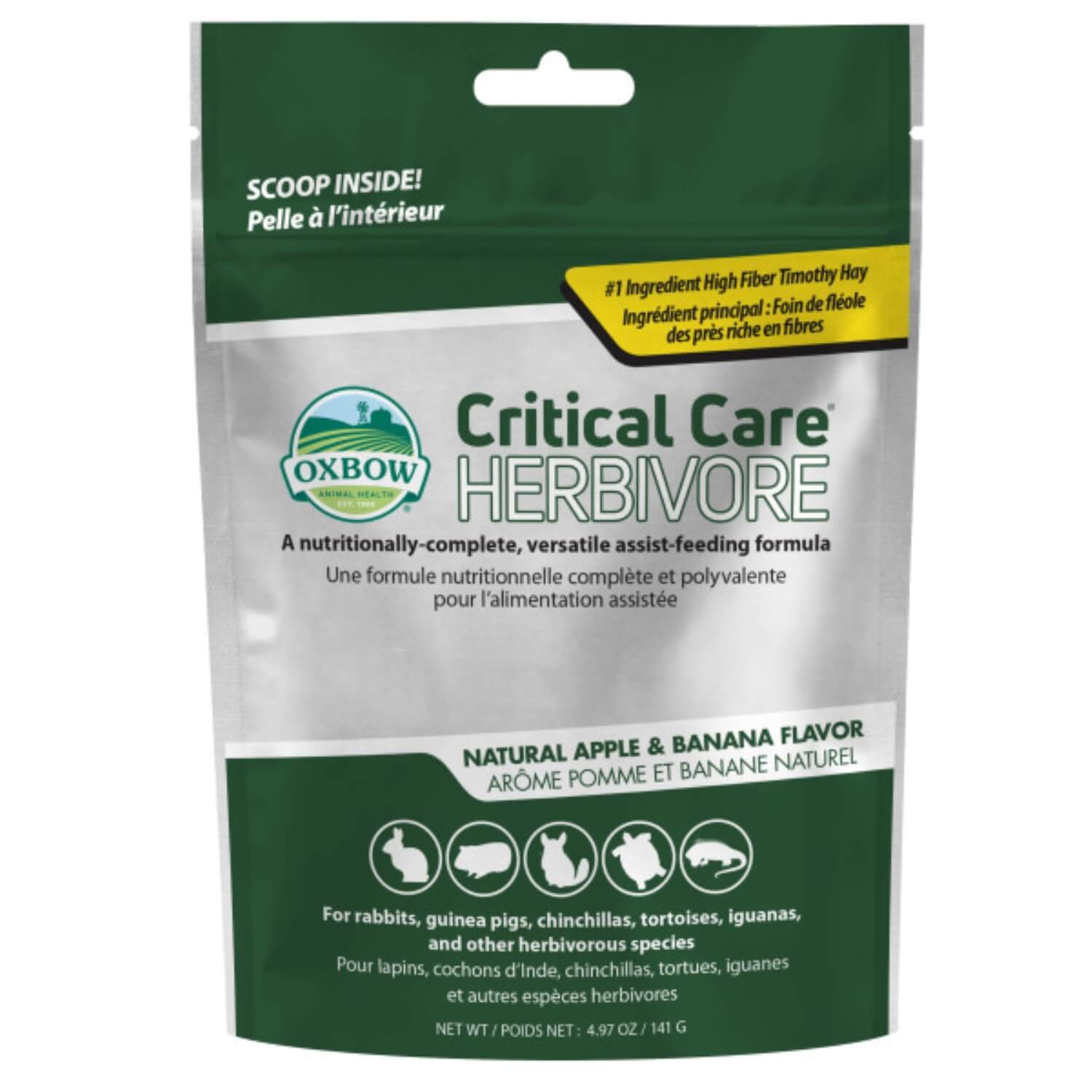 Oxbow Critical Care Herbivore Apple & Banana Recovery Nutrition Supplement For Herbivorous Small Pet Species