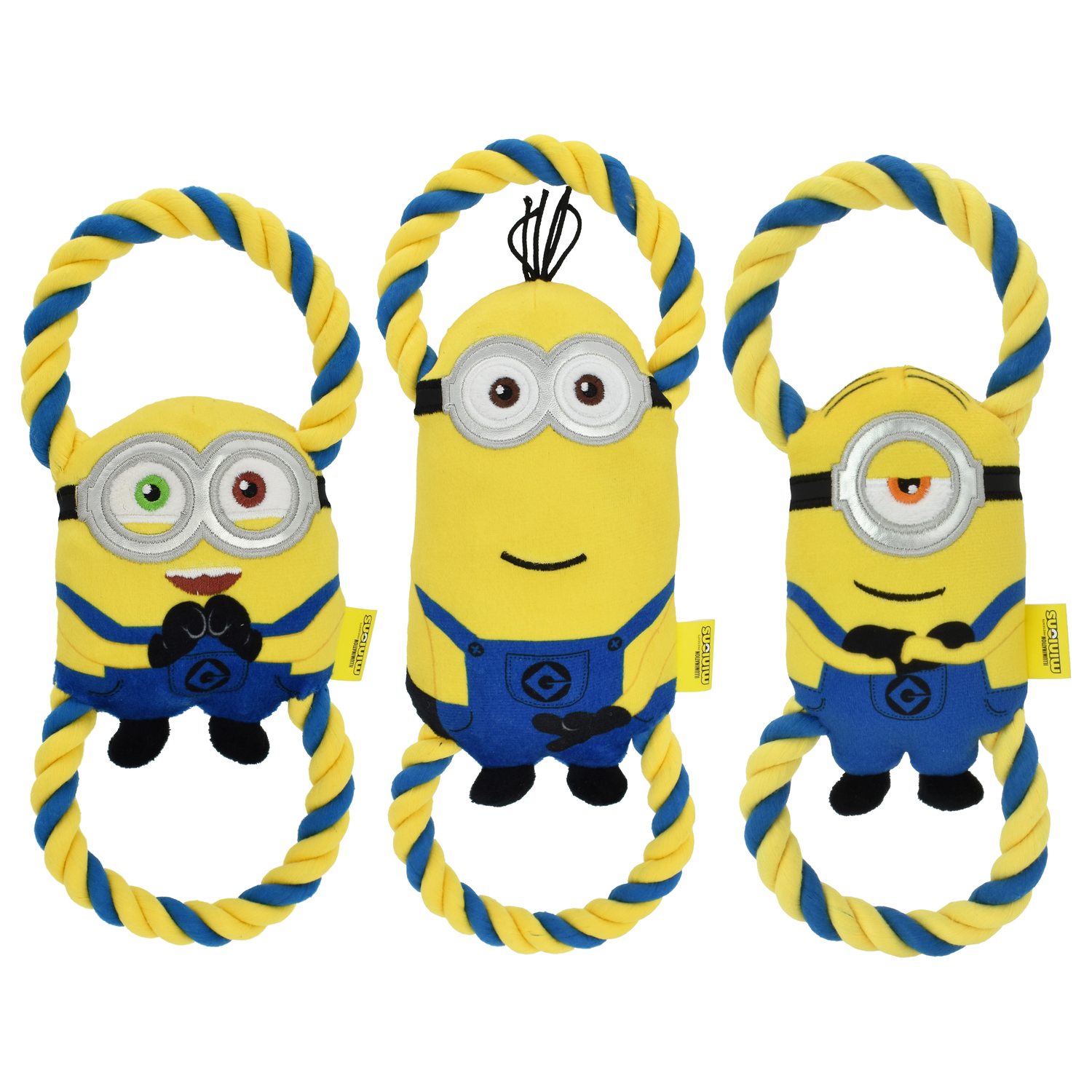 Multipet Minions Plush Rope & Tug Dog Toy, Assorted Characters