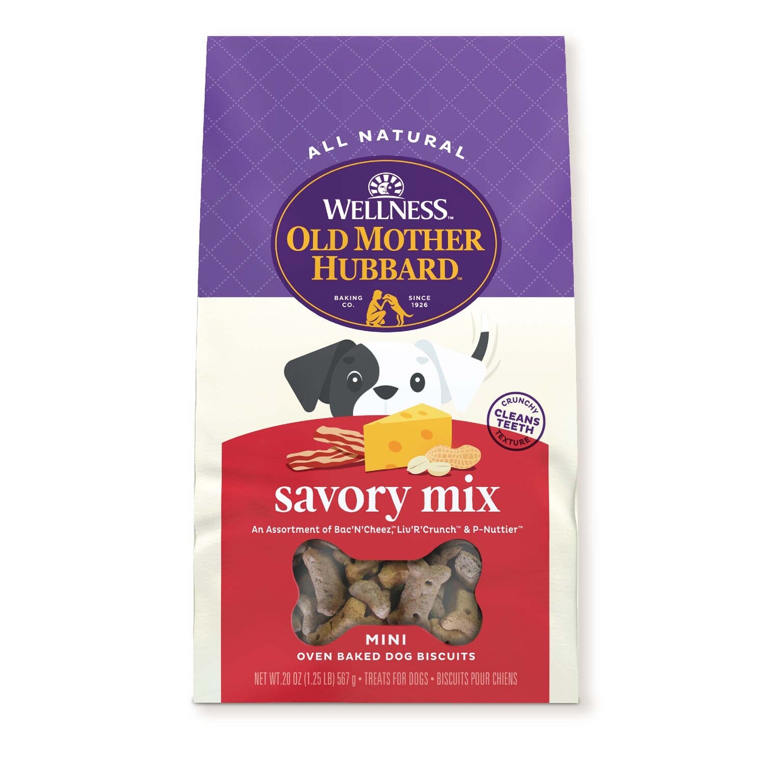 Wellness Old Mother Hubbard Savory Mix Dog Biscuits, Natural, Training Treats, Mini Size Dog Treats, 20 Ounce Bag