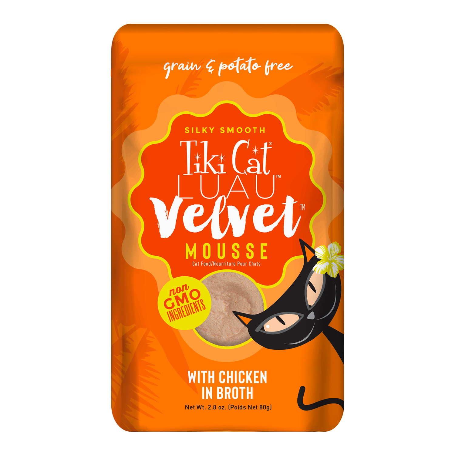 Tiki Cat Luau Velvet Mousse Wet Cat Food, Chicken, 2.8-Oz Pouch 12-Count