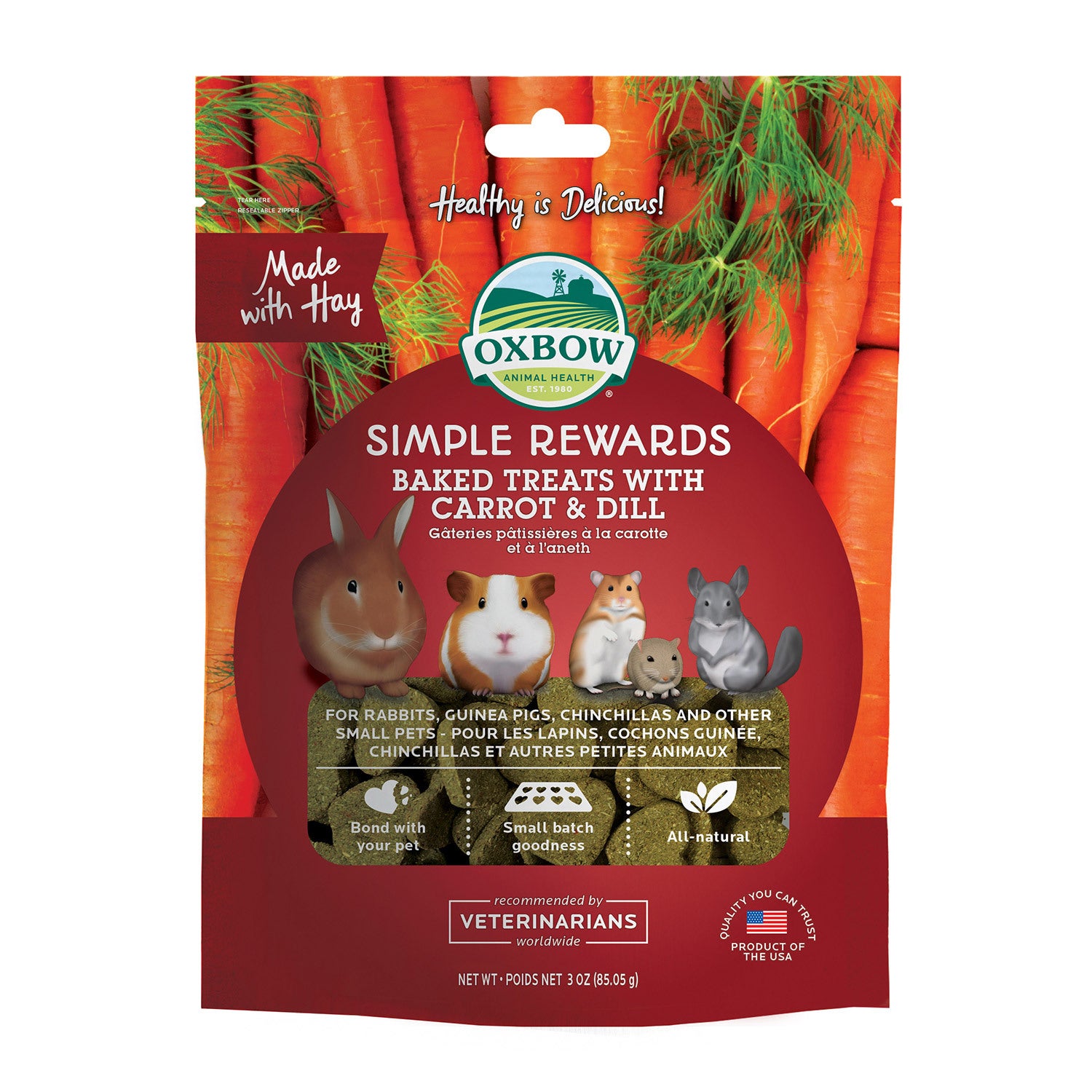 Oxbow Simple Rewards Carrot & Dill Baked Small Animal Treat