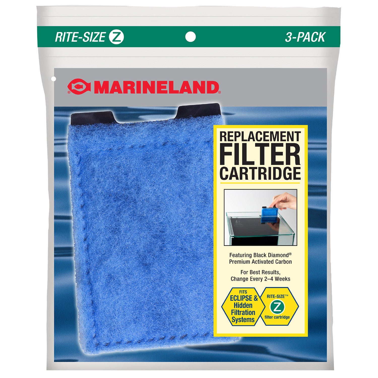Marineland Replacement Cartridge For Eclipse Filters Rite-Size Z 3 Pack
