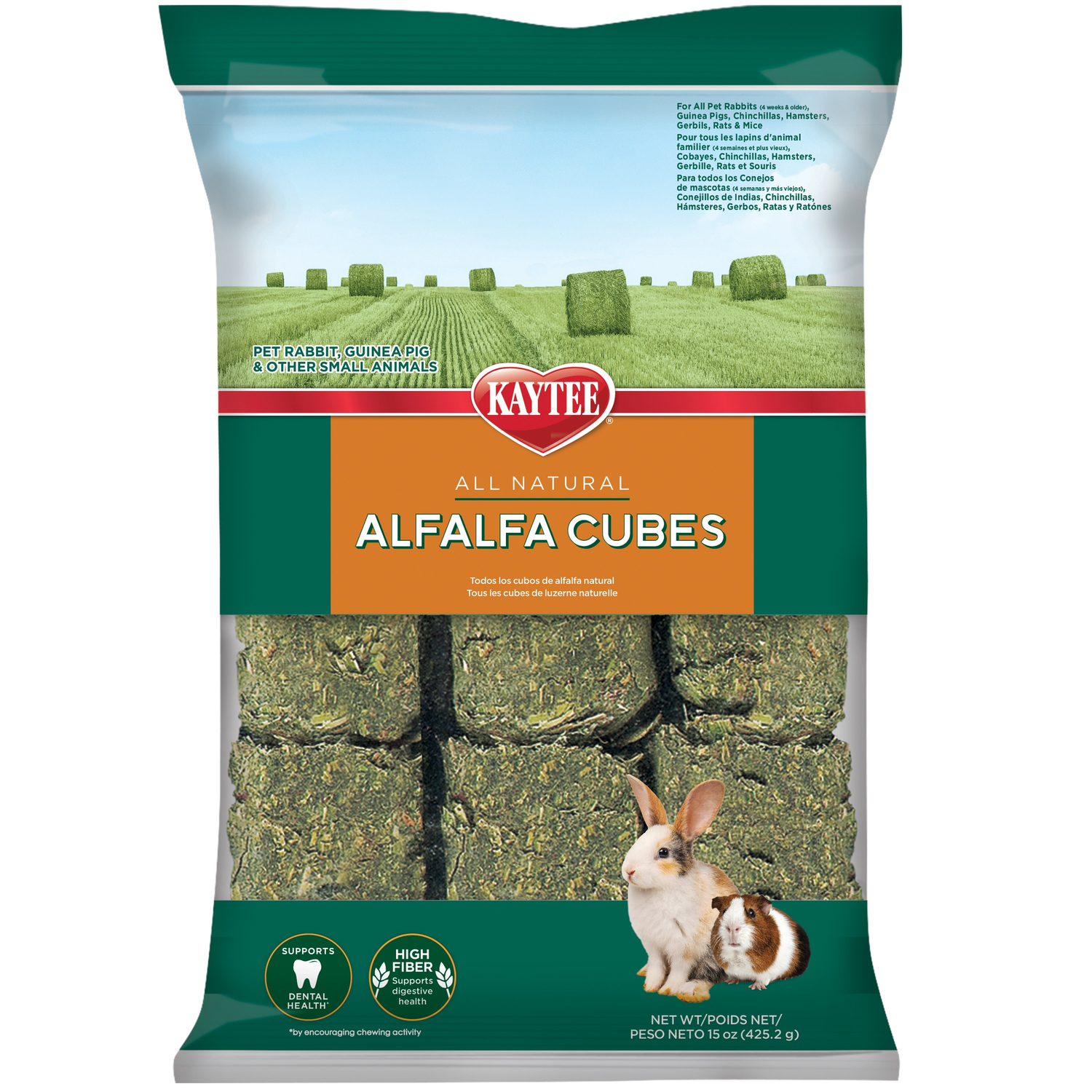 Kaytee Alfalfa Cubes Small Animal Treats, 15-Oz