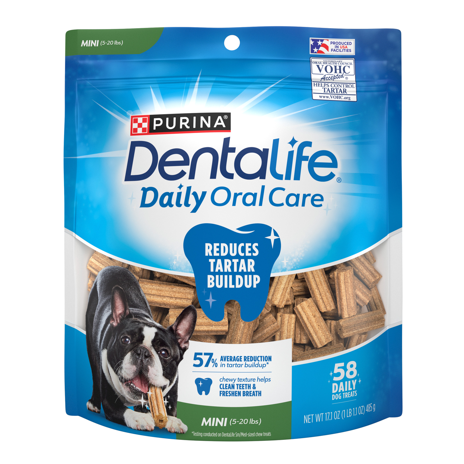 Purina Dentalife Daily Oral Care Chicken Flavor Dog Treats, Mini Sized, 58-Count Bag