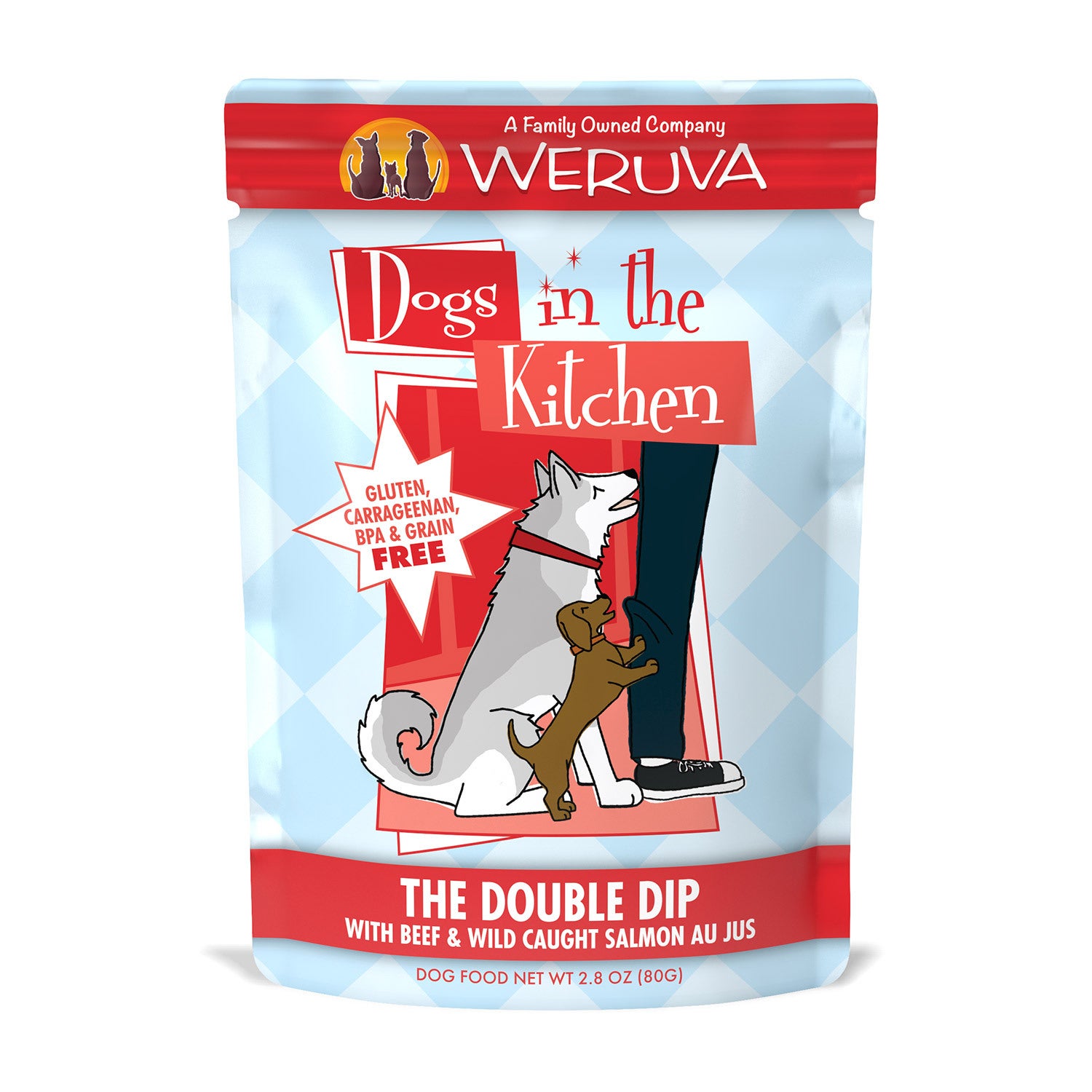 Weruva Dogs In The Kitchen, The Double Dip With Beef & Wild-Caught Salmon Au Jus Wet Dog Food, 2.8-Oz - Pack Of 12