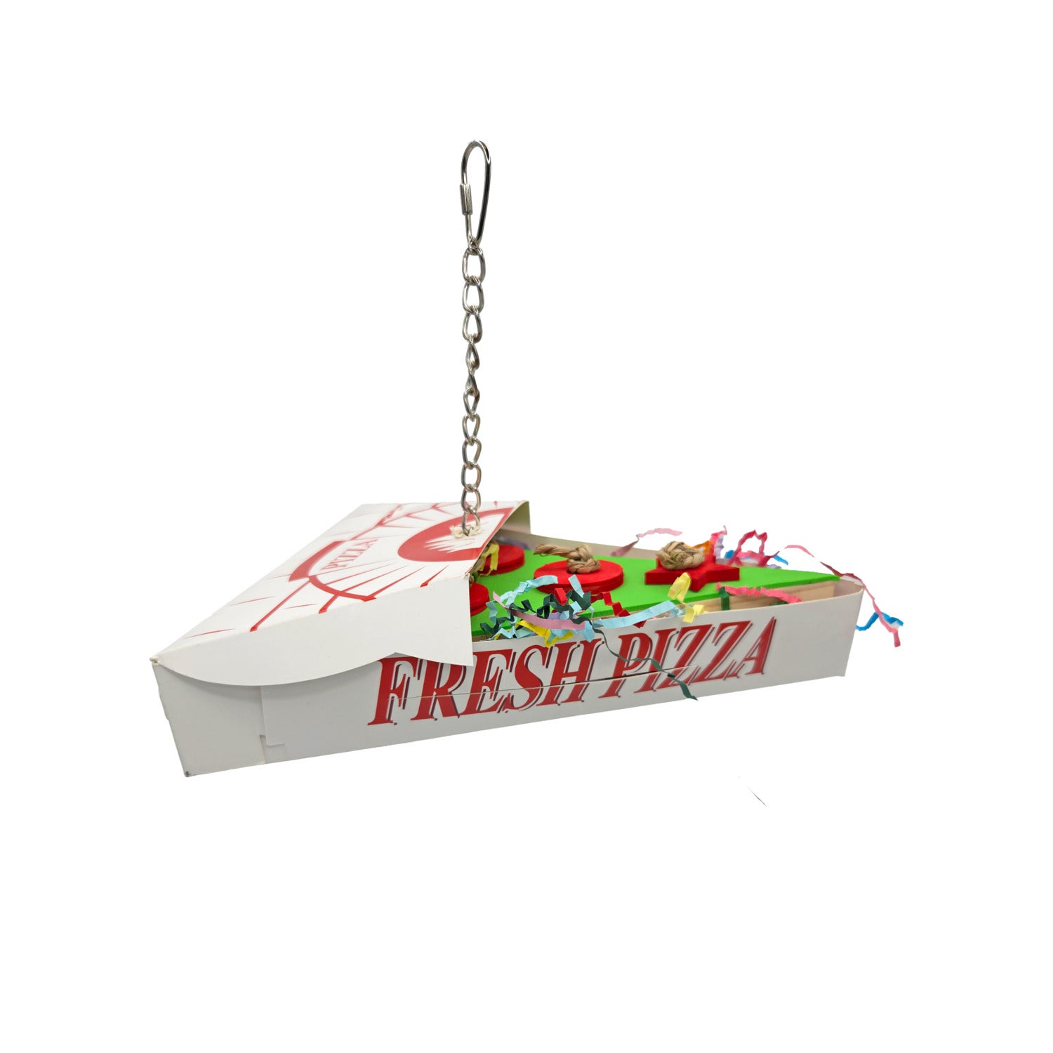Happy Beaks Pizza Takeout Bird Toy
