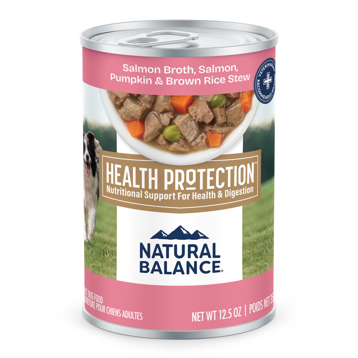 Natural Balance Health Protection Wet Dog Food, Salmon Broth, Salmon, Pumpkin & Brown Rice Stew, 12.5-Oz Can - Pack Of 6