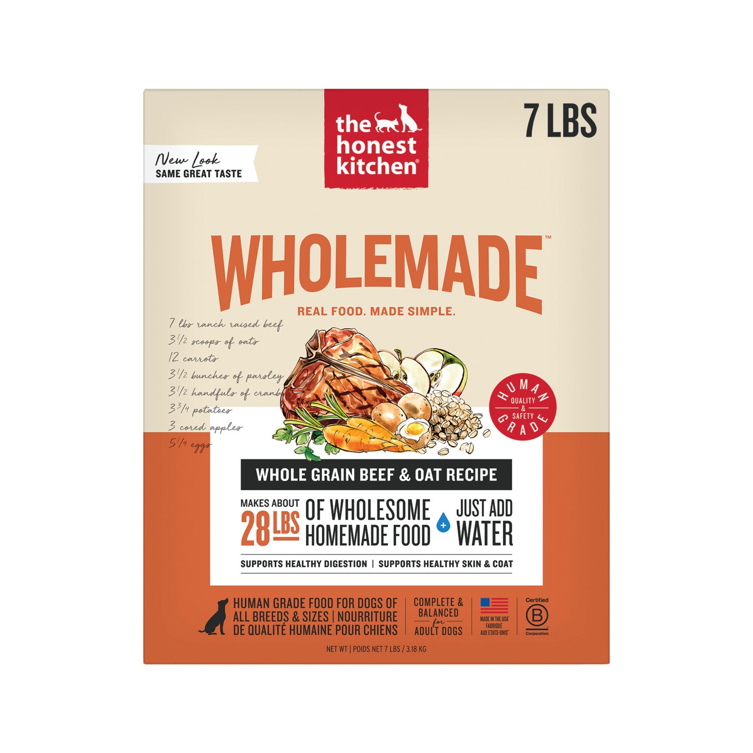 The Honest Kitchen Wholemade Whole Grain Beef & Oat Recipe Dehydrated Dog Food, 1.5-Oz