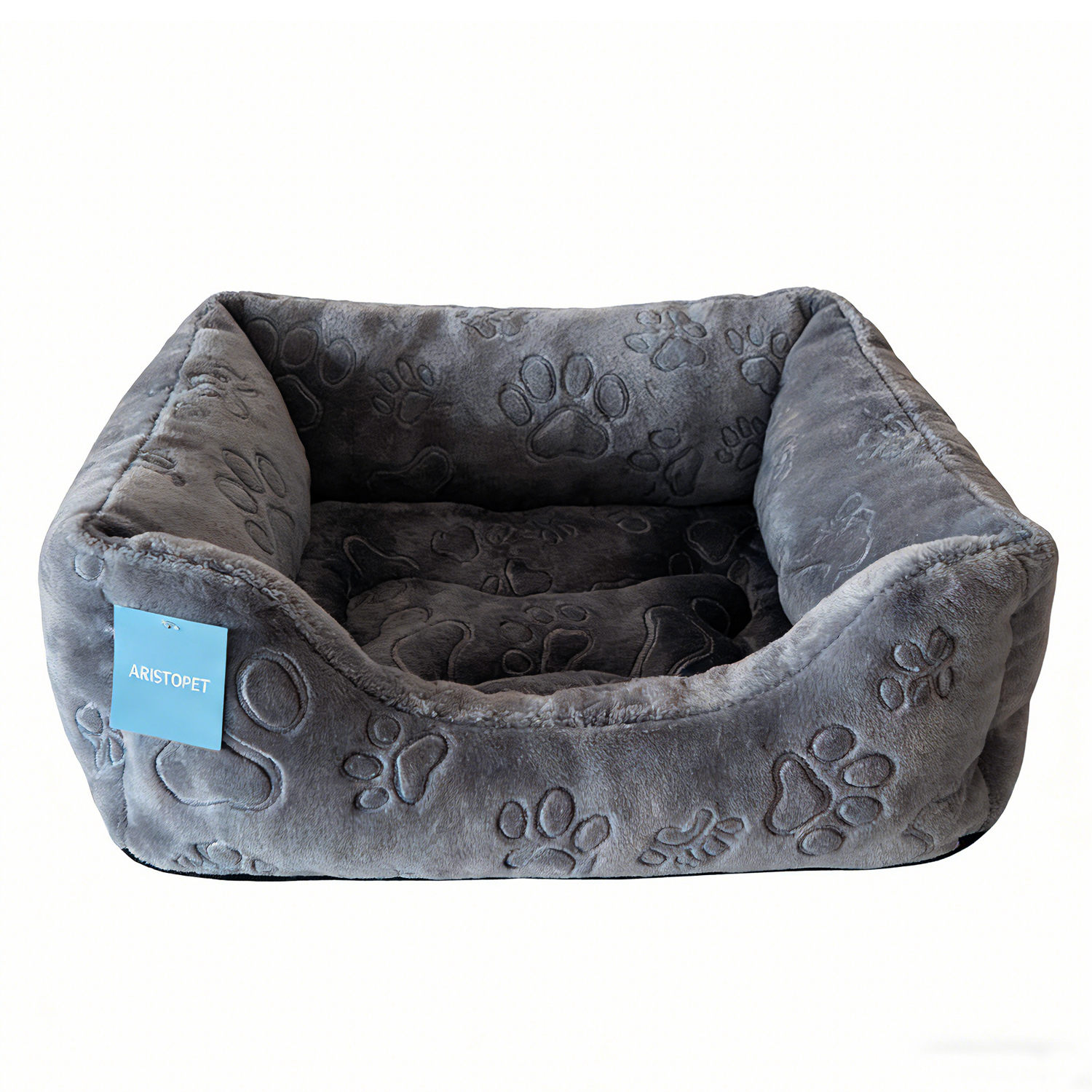 Aristopet Cuddler Medium Dog Bed, Paw Print Grey, 20 By 24