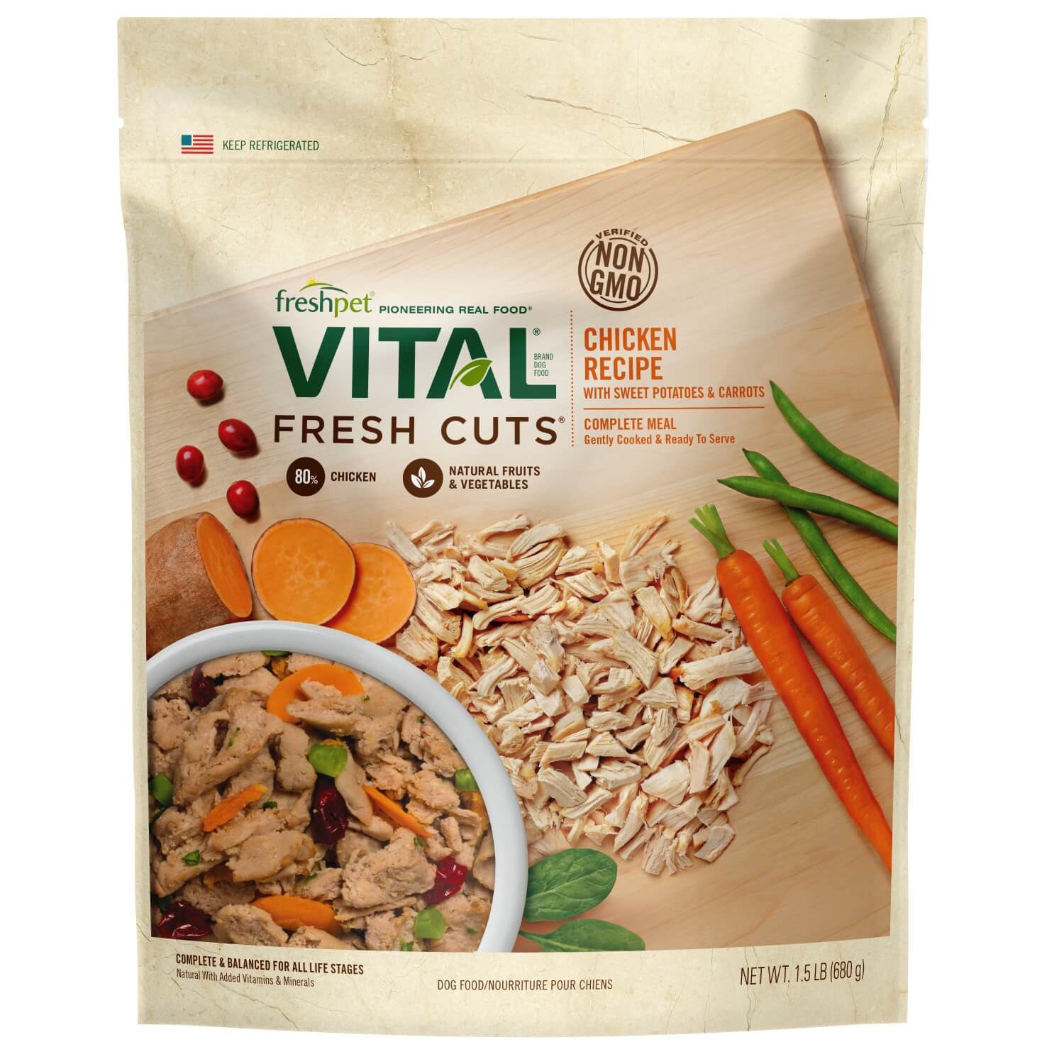 Freshpet Vital Fresh Cuts Healthy & Natural Fresh Dog Food, Chicken Recipe
