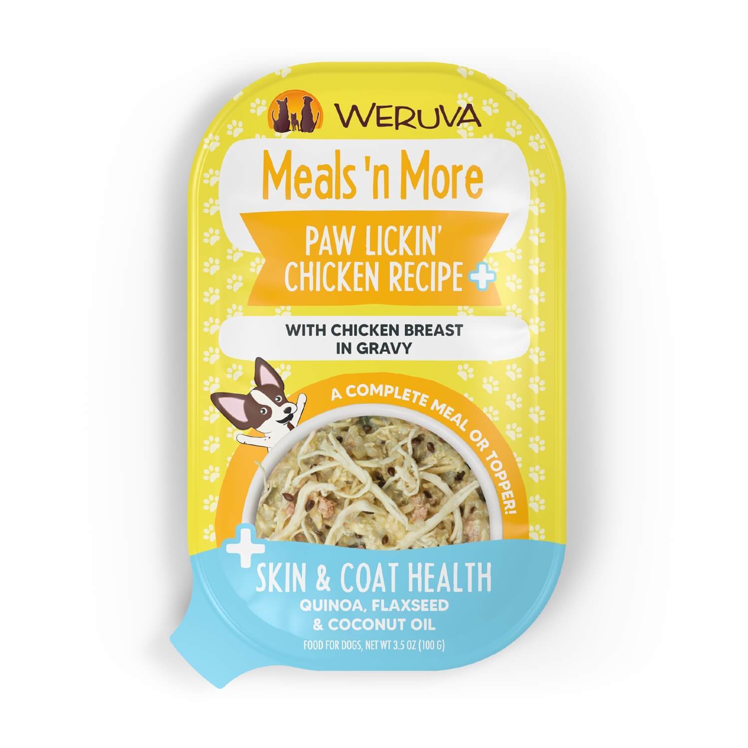 Weruva Dog Meals 'N More Natural Paw Lickin’ Chicken Recipe Plus Skin & Coat Health Wet Dog Food