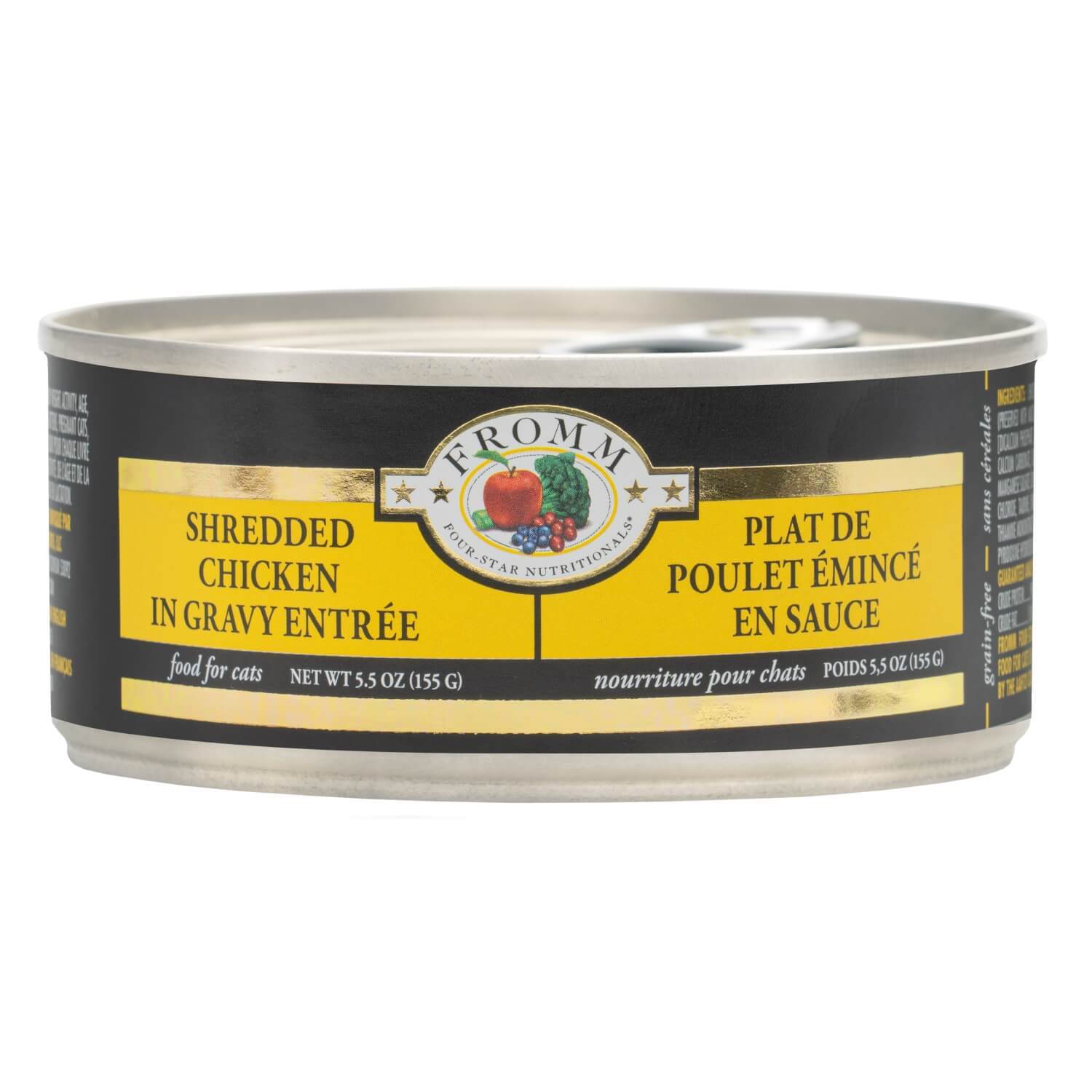 Fromm Four-Star Shredded Chicken In Gravy Entrée Food For Cats 5.5 Oz