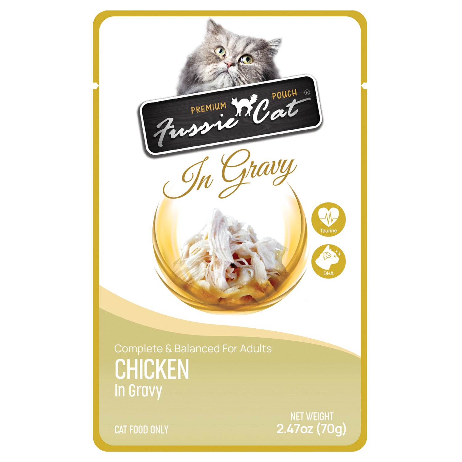 Fussie Cat Premium Chicken In Gravy Wet Cat Food, 2.47Oz