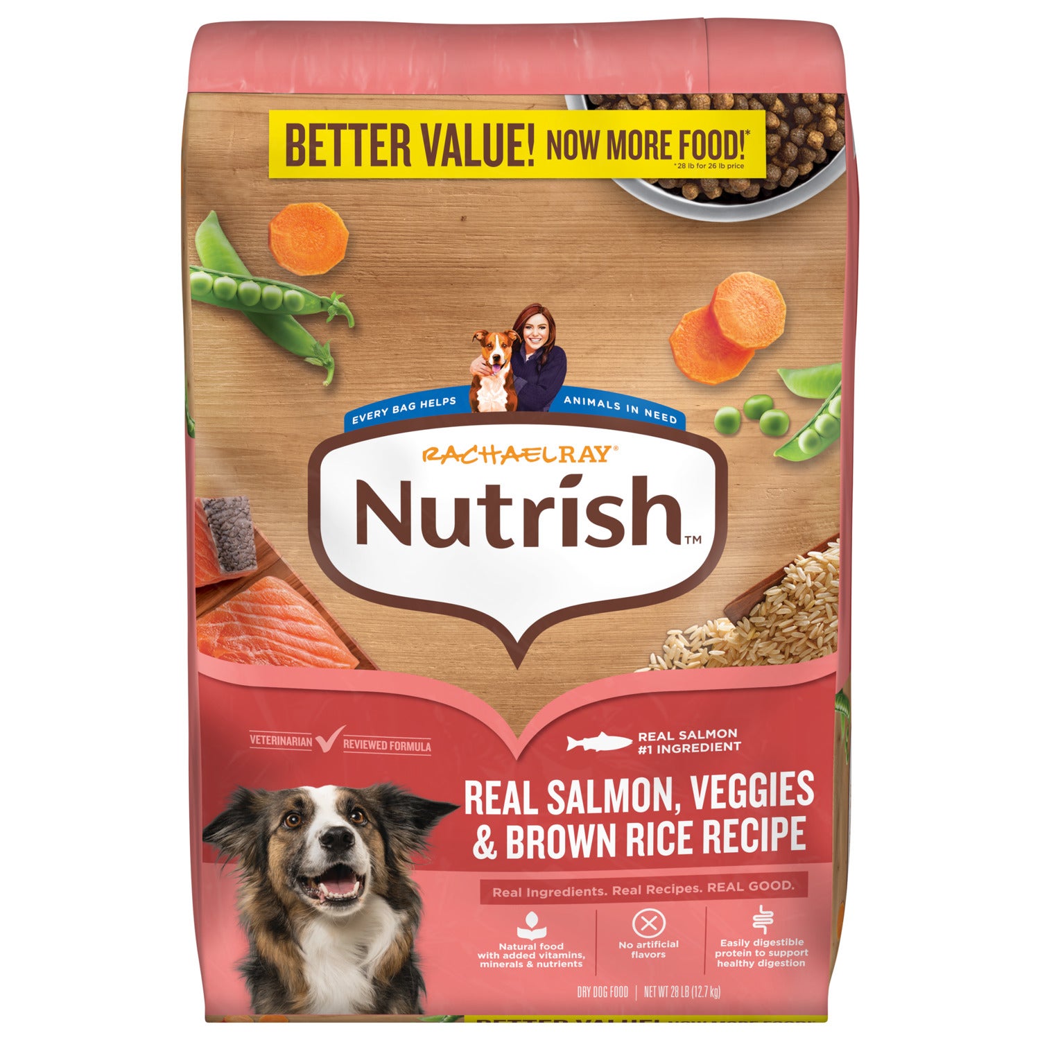 Rachael Ray Nutrish™ Real Salmon, Veggies & Brown Rice Recipe Dry Dog Food, 28-Lb Bag
