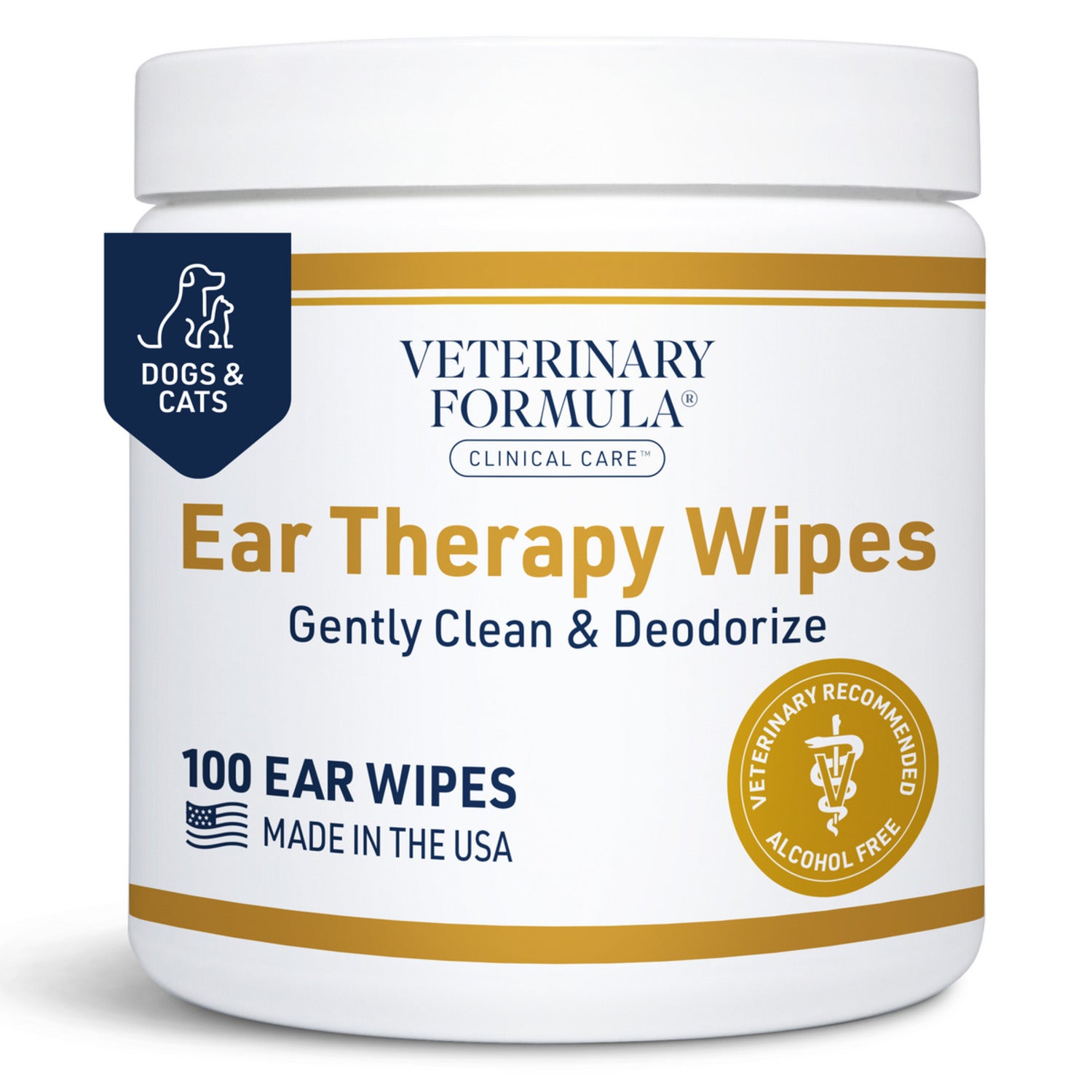 Veterinary Formula Clinical Care Ear Therapy Dog & Cat Ear Wipes, 100-Ct