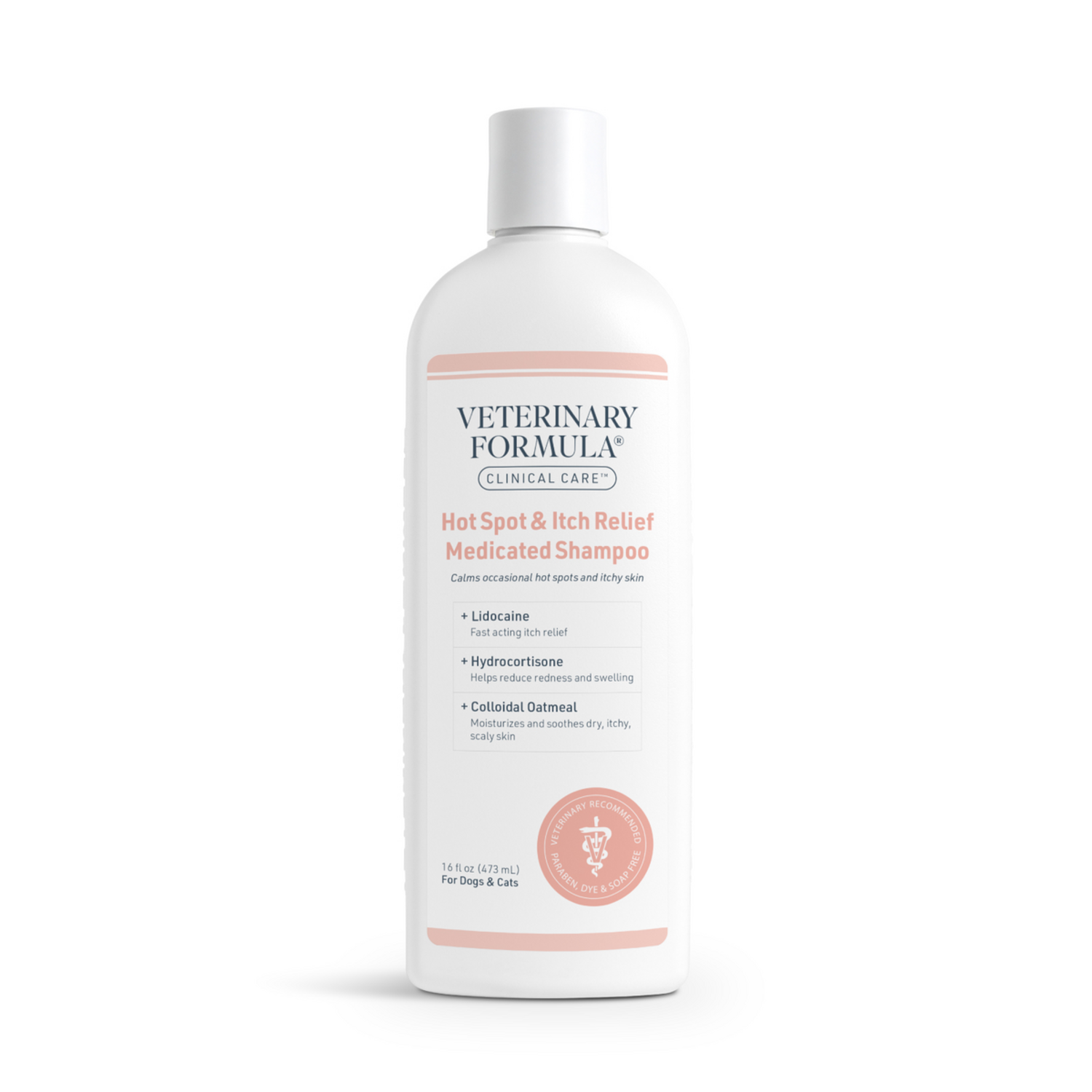Veterinary Formula Hot Spot & Itch Relief Medicated Cat & Dog Shampoo, 16-Fl-Oz Bottle