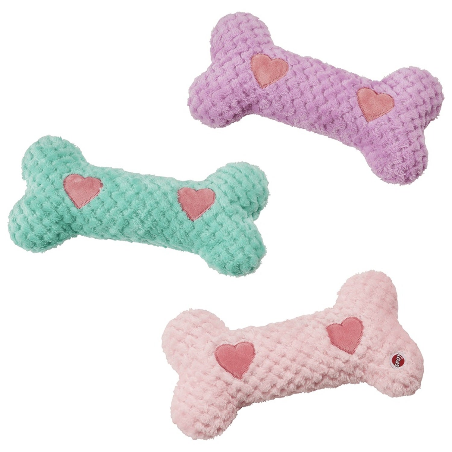 Ethical Products Spot Soothers Warm Hug Bone Plush Dog Toy, 12, Assorted