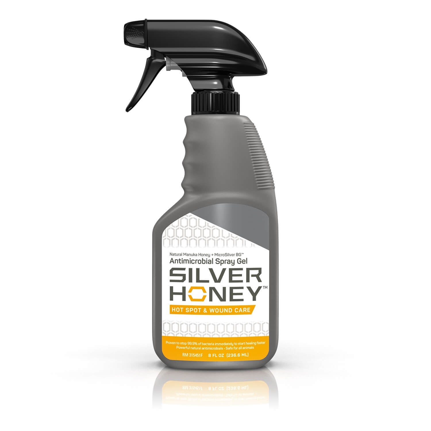 Silver Honey Hot Spot & Wound Care Spray Gel For Pets, Manuka Honey & Microsilver Bg, Veterinarian Tested 8 Oz Spray Bottle