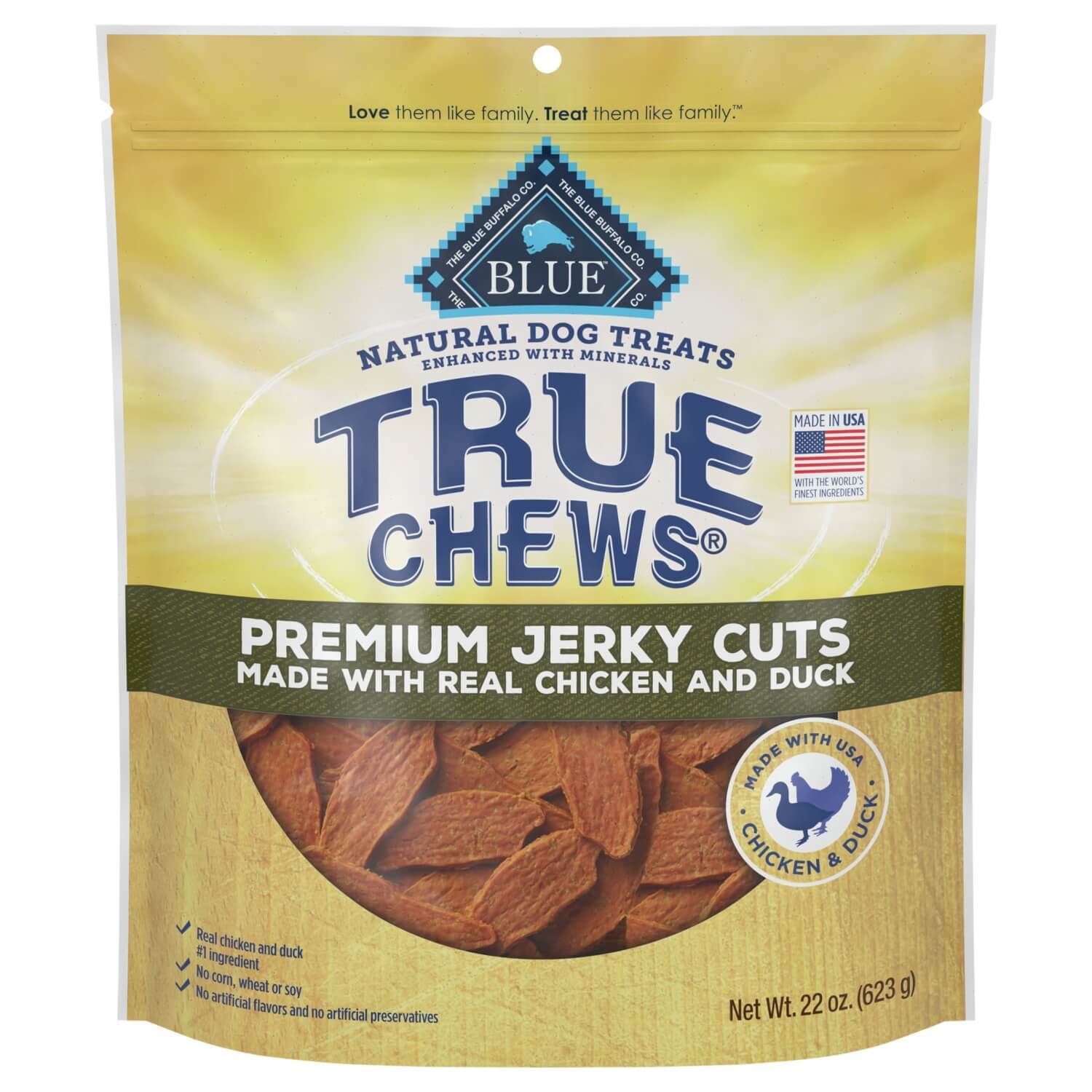 Blue Buffalo True Chews Premium Jerky Cuts Natural Dog Treats, Duck