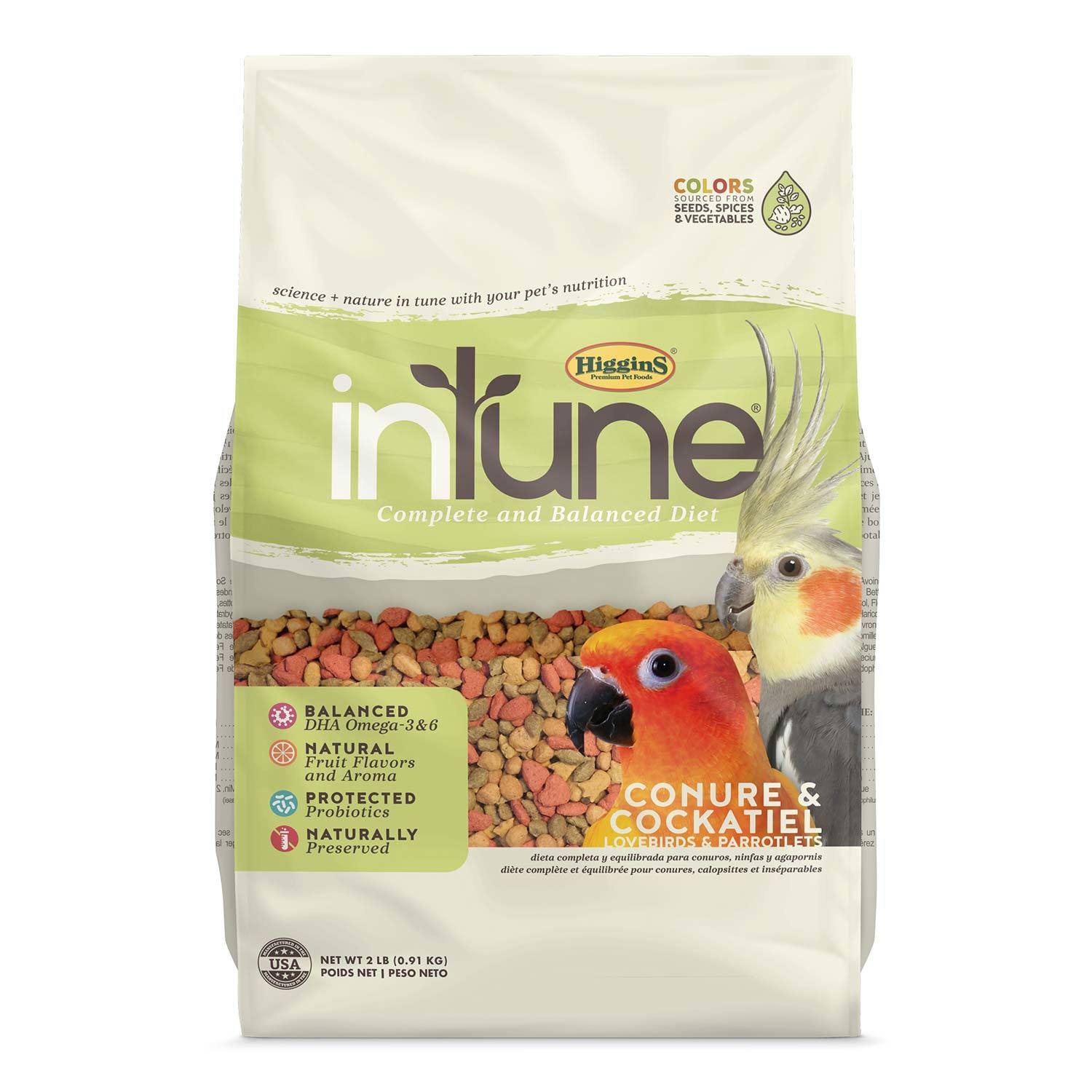 Higgins Intune Conure & Cockatiel 2Lb Bird Food