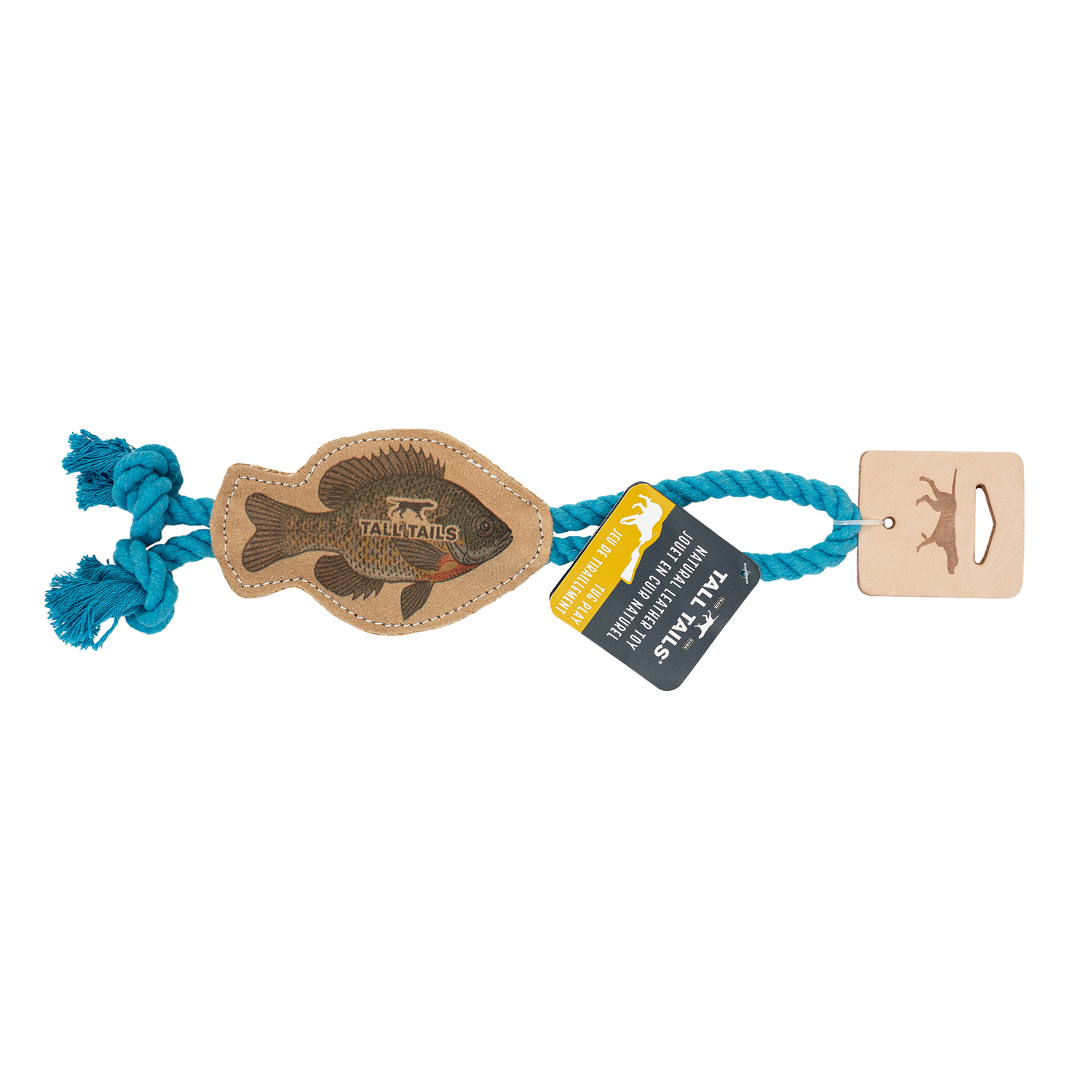 Tall Tails Natural Leather Fish Tug Dog Toy, 12-Inch