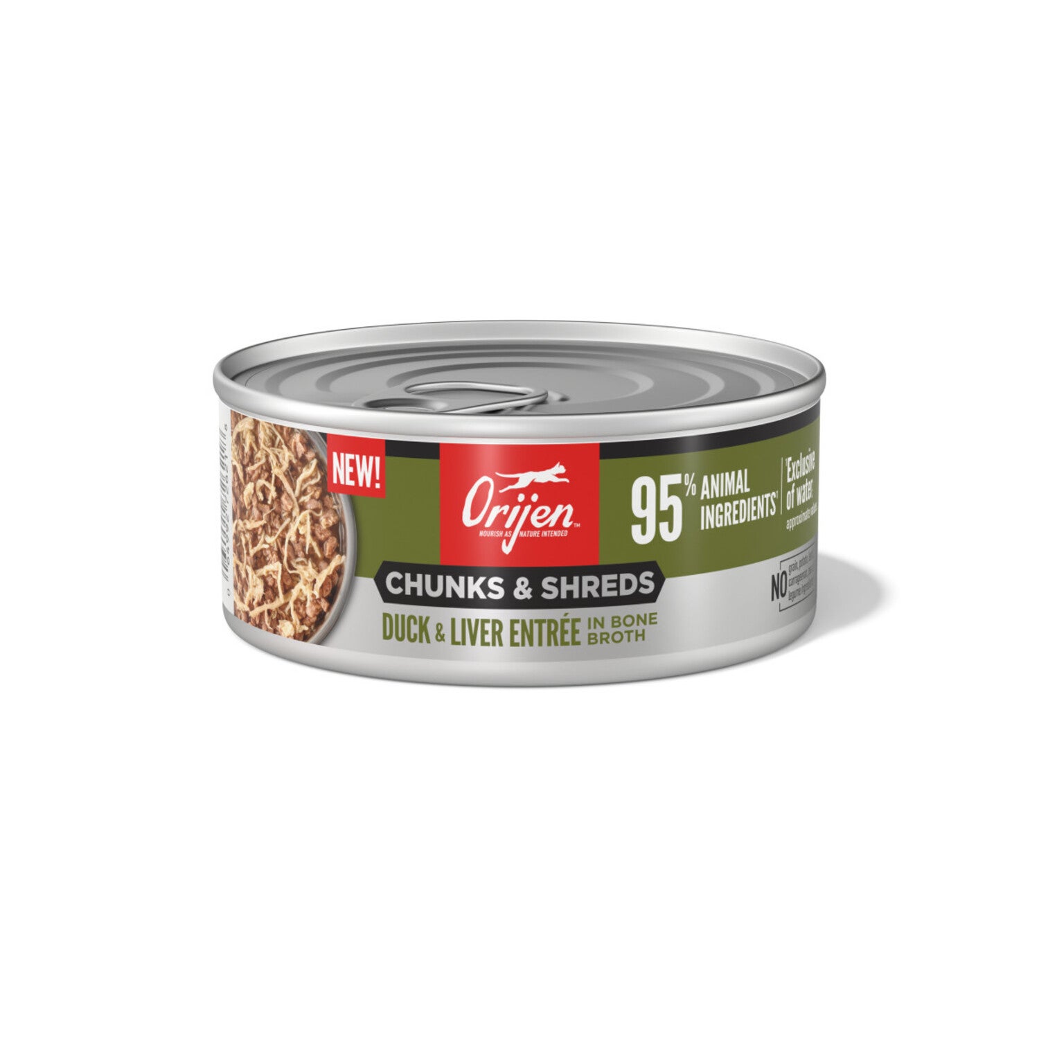 Orijen Chunks & Shreds Wet Cat Food, Duck & Liver Entree, 3-Oz Pack Of 12