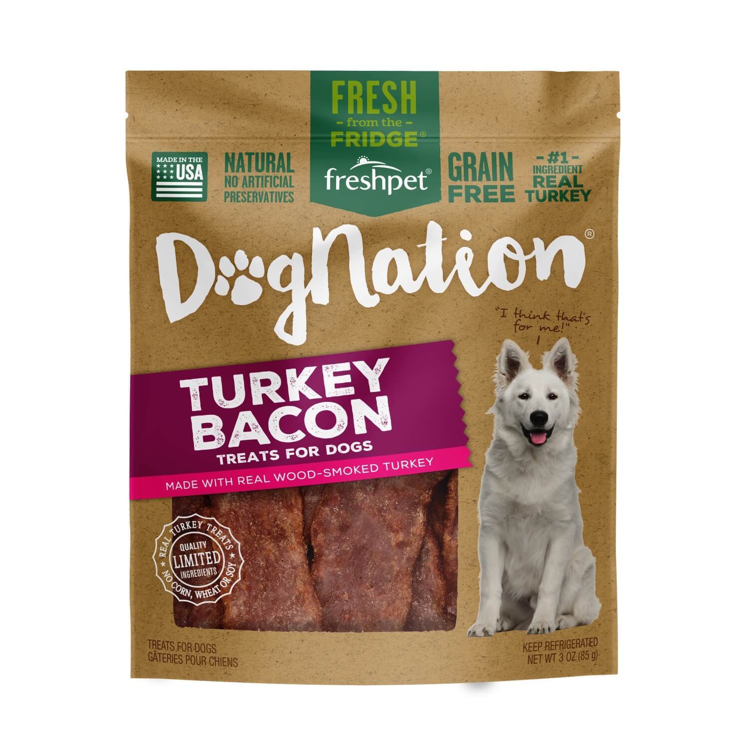 Freshpet Dog Nation Turkey Bacon Fresh Natural Dog Treats