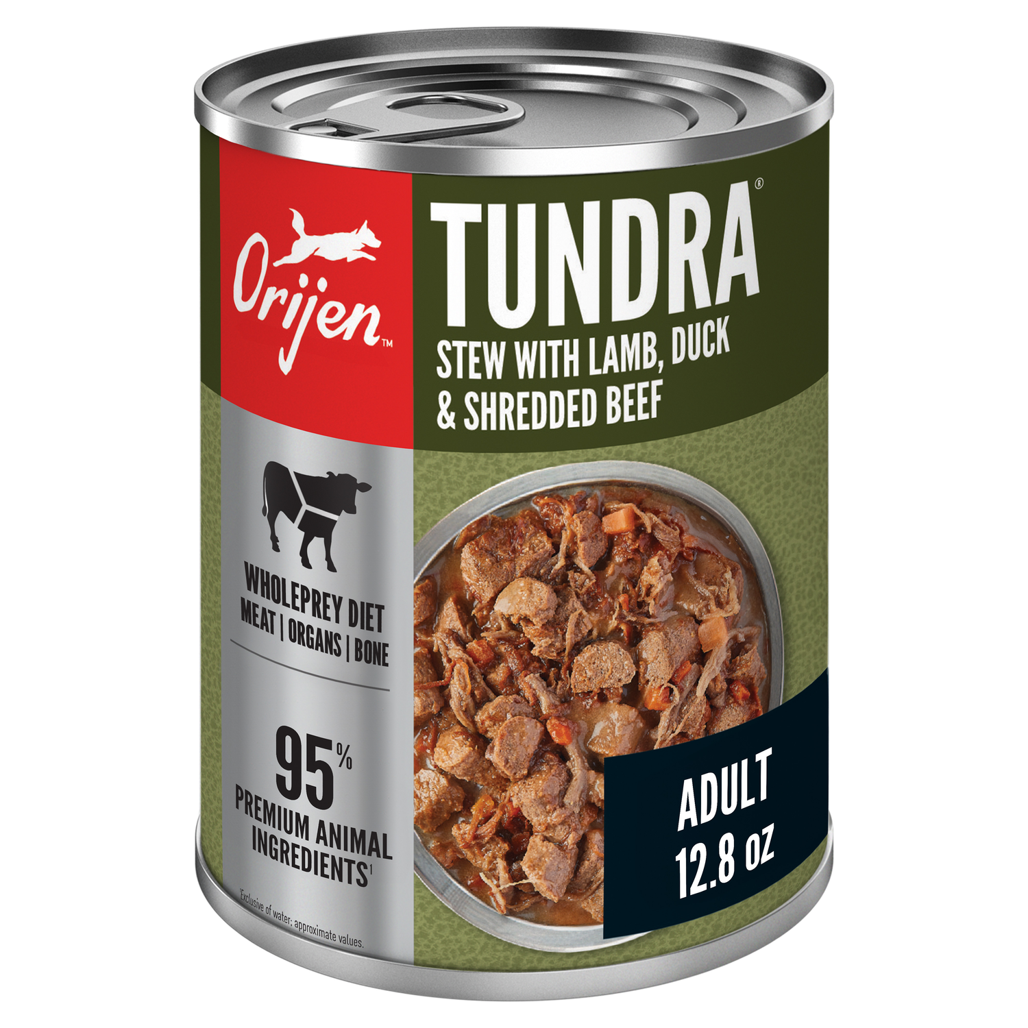 Orijen Real Meat Shreds Wet Dog Food, Tundra Stew Recipe, 12-Pack - 12.8-Oz Cans