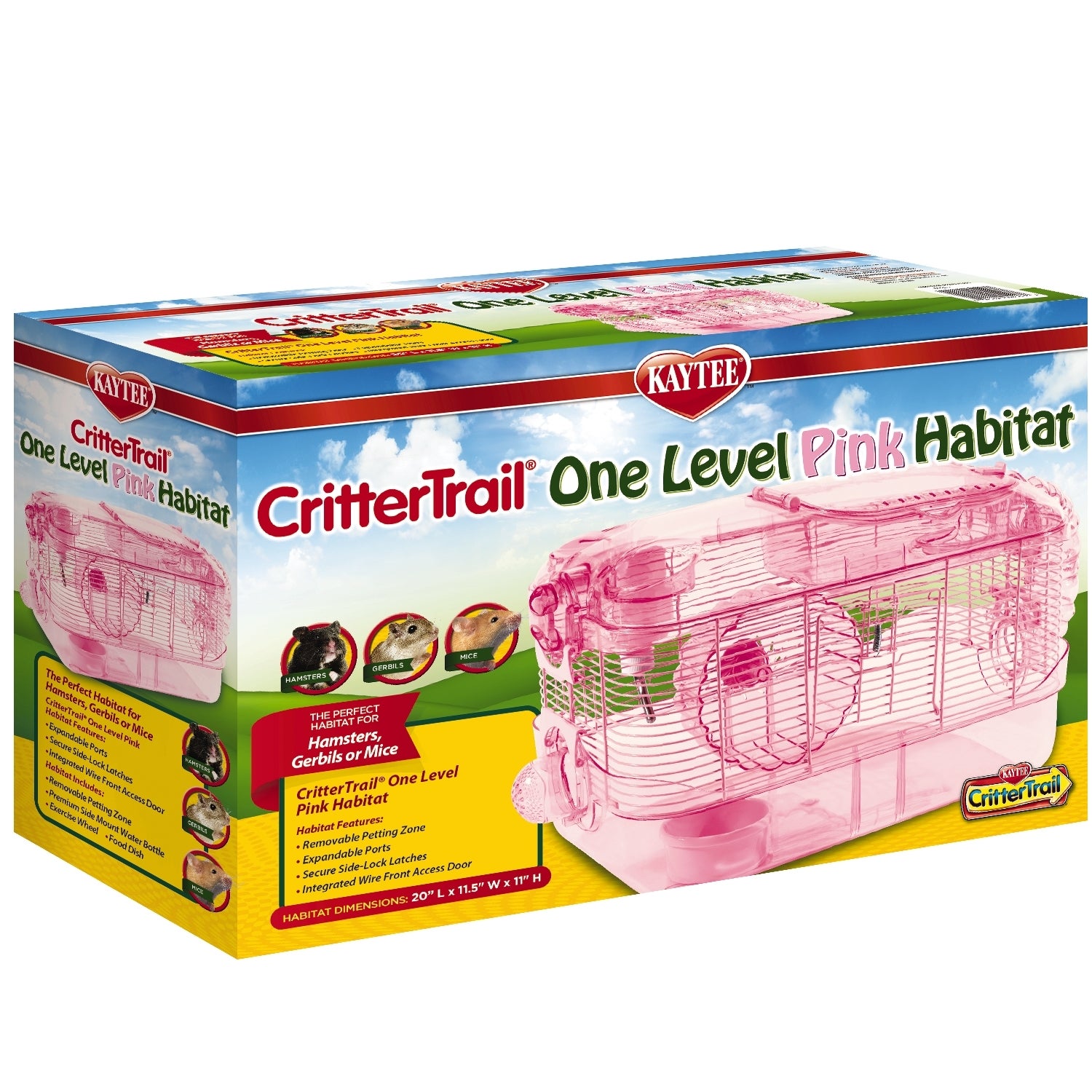 Kaytee Critter Trail Single Level Small Animal Habitat, Pink