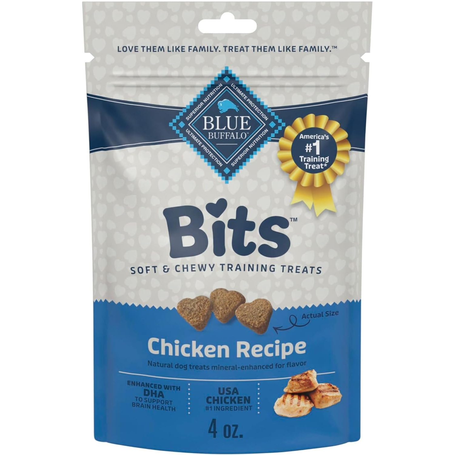 Blue Buffalo Blue Bits Soft-Moist Training Tasty Chicken Recipe Dog Treats, 4-Oz