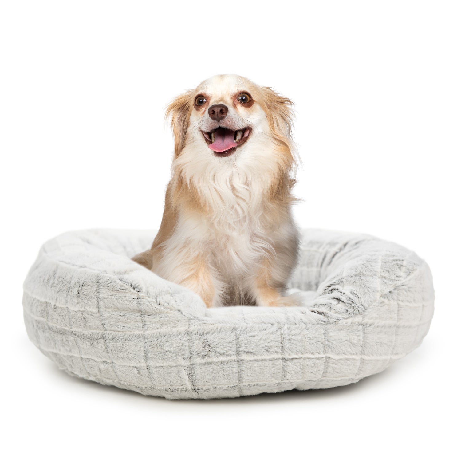 Simply Dog Plush Round Dog Bed, 23 - Gray