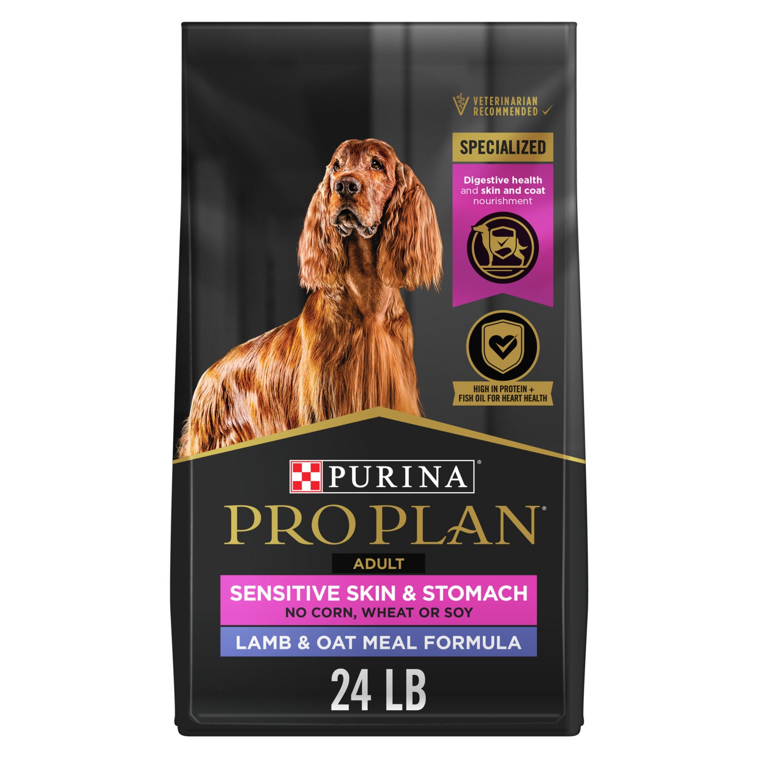 Purina Pro Plan Sensitive Skin And Sensitive Stomach Dry Dog Food, Lamb And Oat Meal, 4Lb