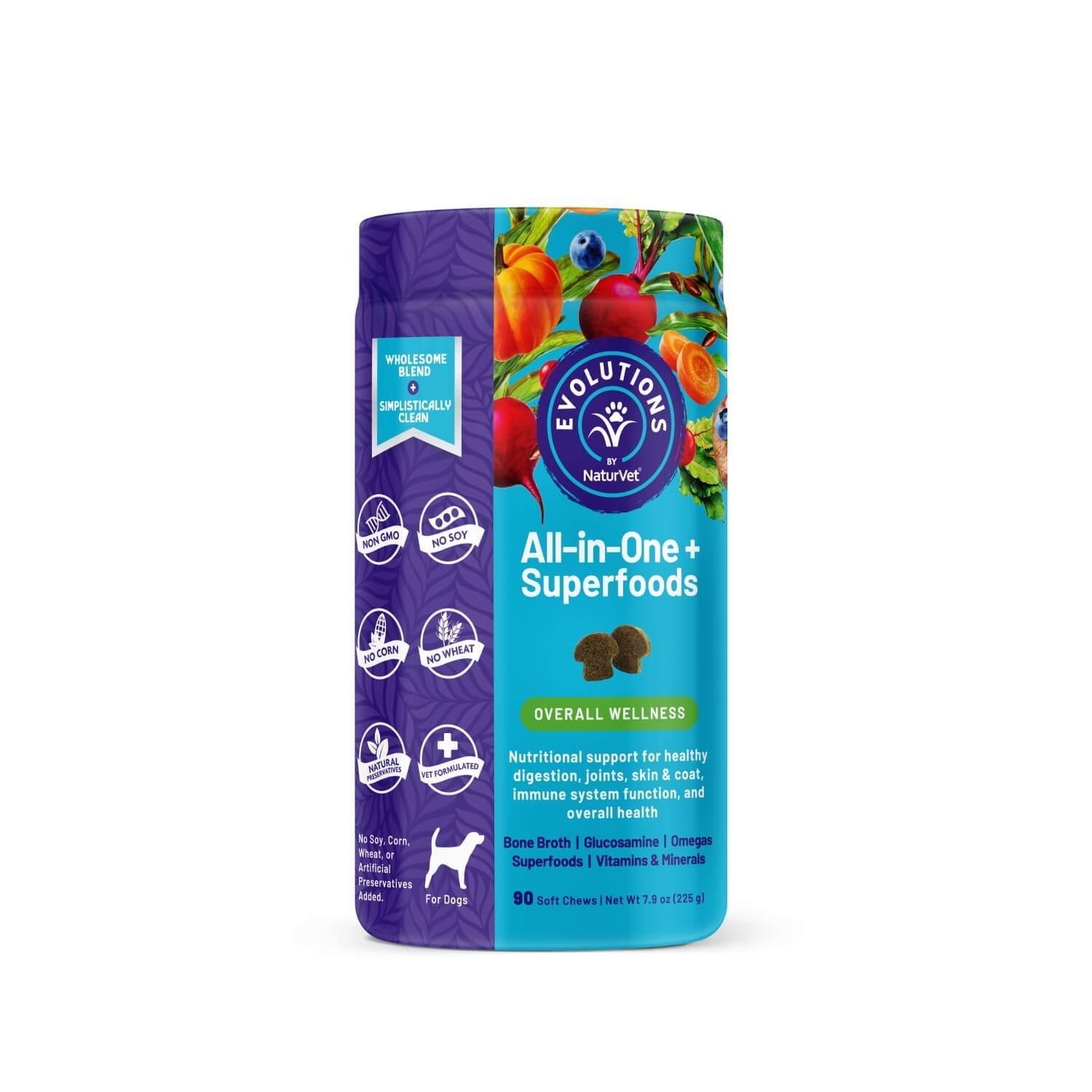 Naturvet Evolutions All-In-One + Superfoods Soft Chew Supplement For Dogs