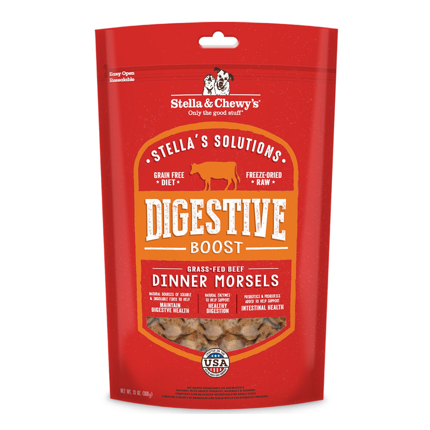 Stella & Chewy's Solutions Digestive Boost Grass-Fed Beef Dinner Morsels Dog Food