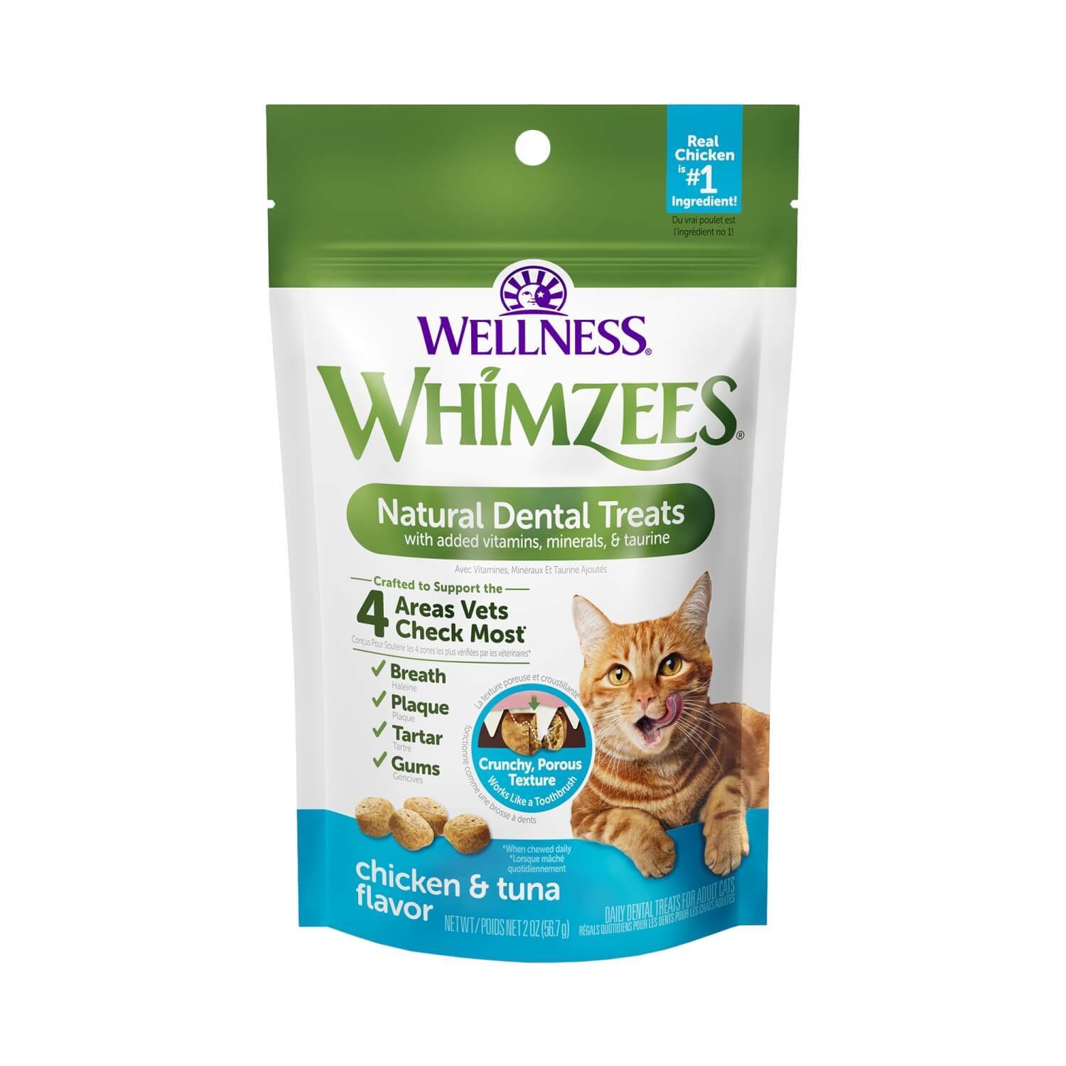 Whimzees Cat Dental Treats, Chicken & Tuna