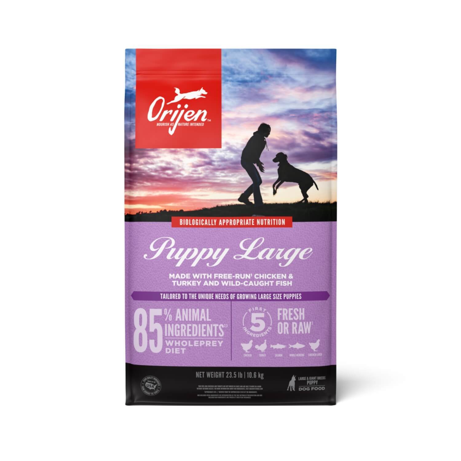 Orijen Large Breed Puppy Grain-Free High-Protein Dry Dog Food, 13-Lb