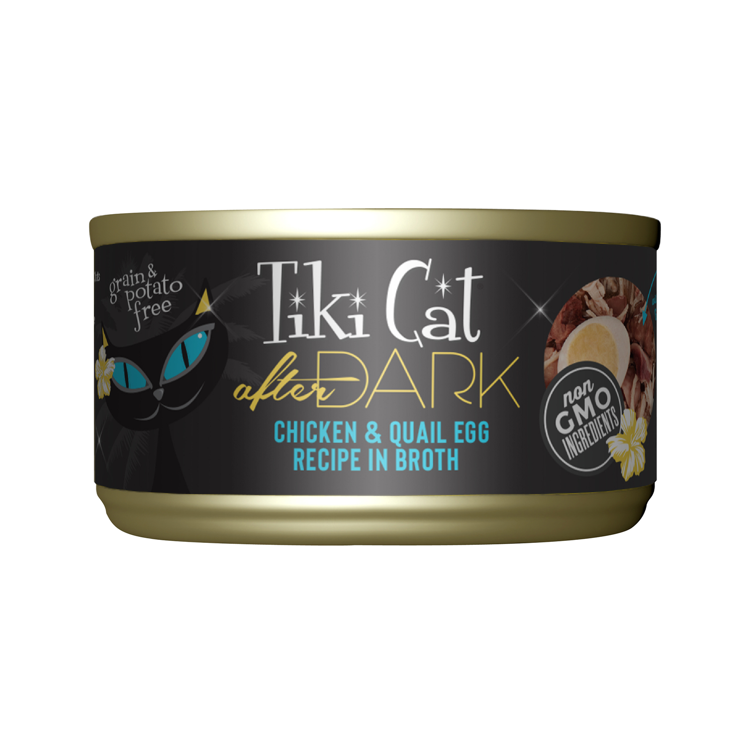 Tiki Cat After Dark Whole Foods Wet Cat Food, Chicken & Quail Egg, 5.5-Oz Can 8-Count