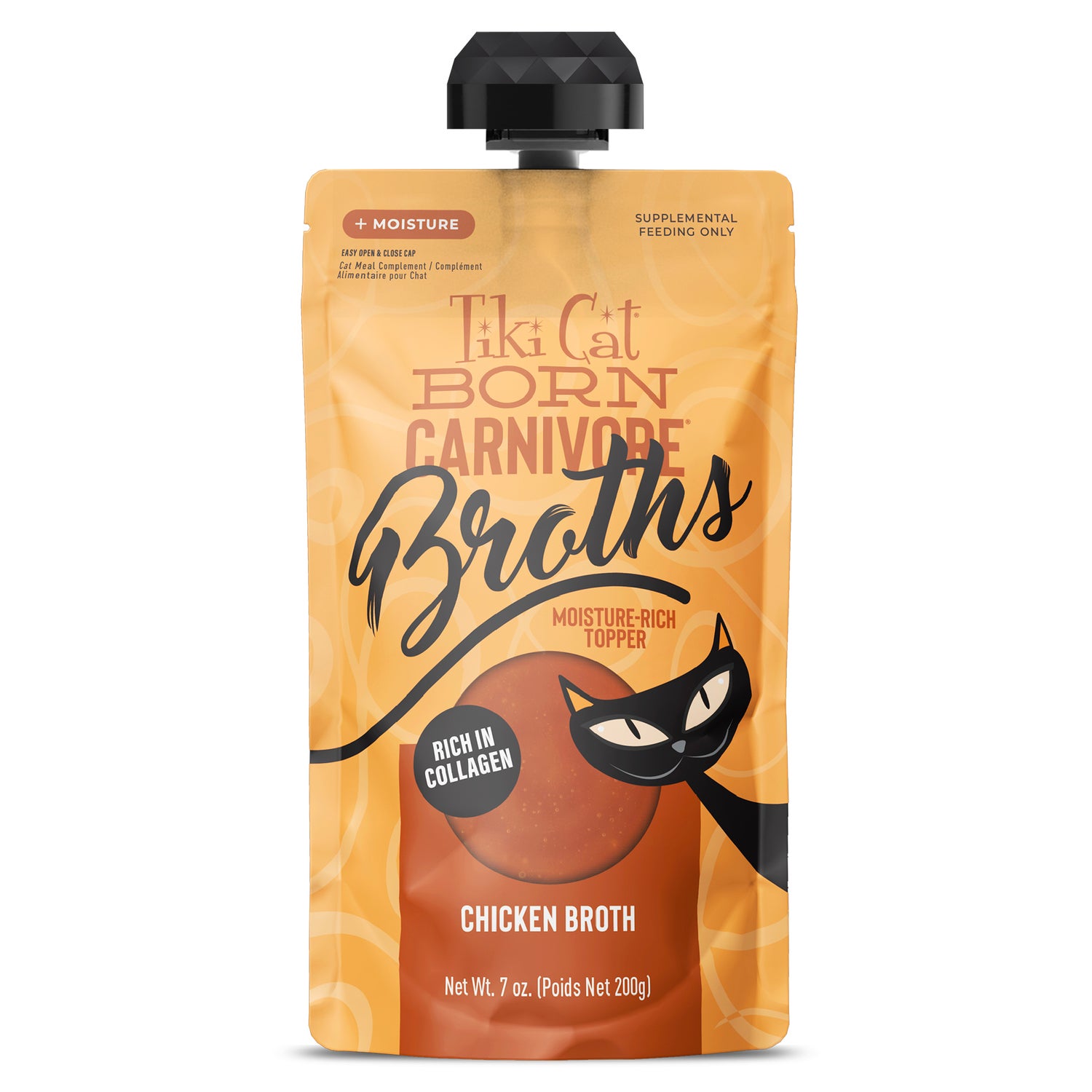 Tiki Cat Born Carnivore Broths Wet Cat Food Topper, Chicken Broth, 7-Oz Spout Pouch