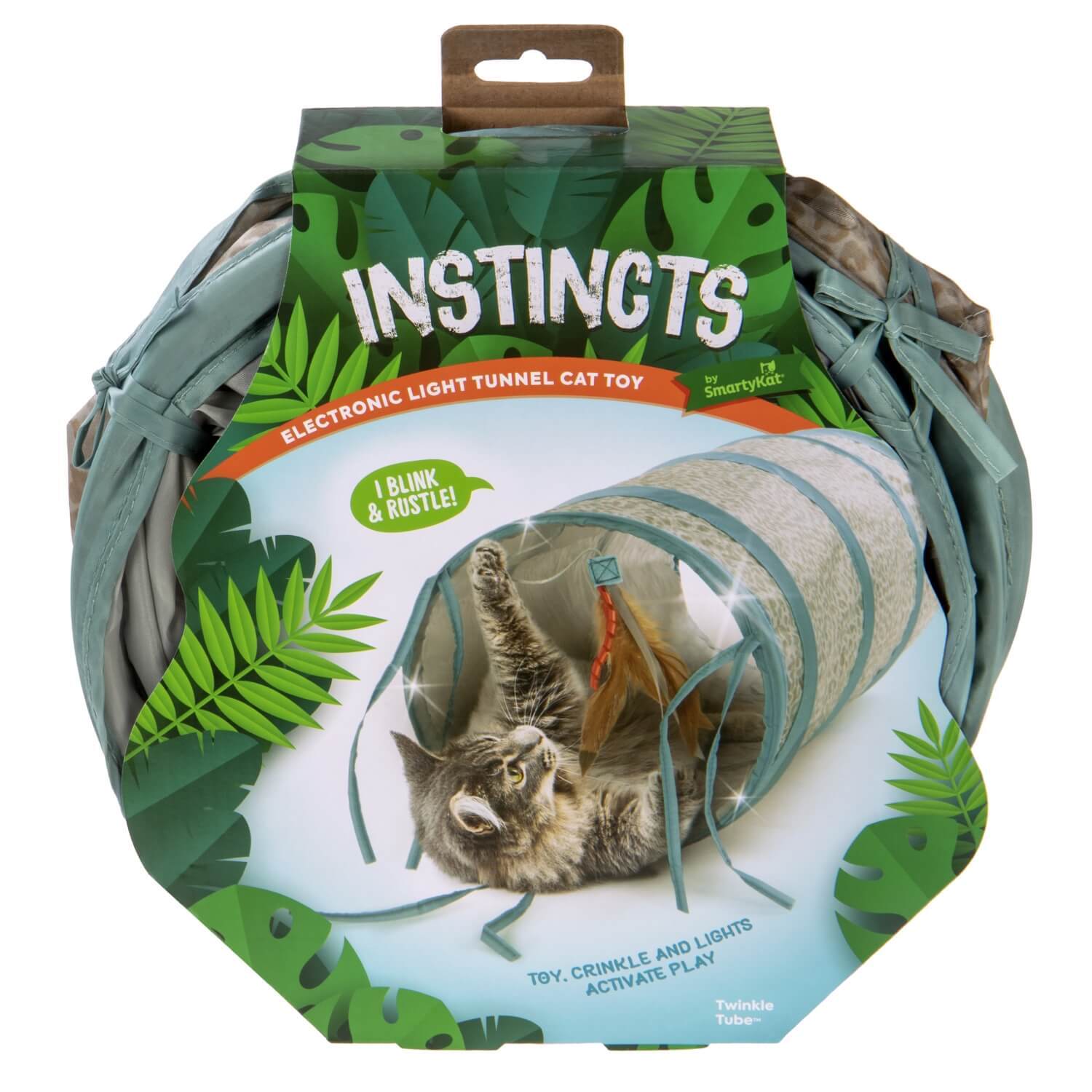 Instincts By Smartykat® Twinkle Tube Electronic Light Crinkle Tunnel Cat Toy, Battery Powered