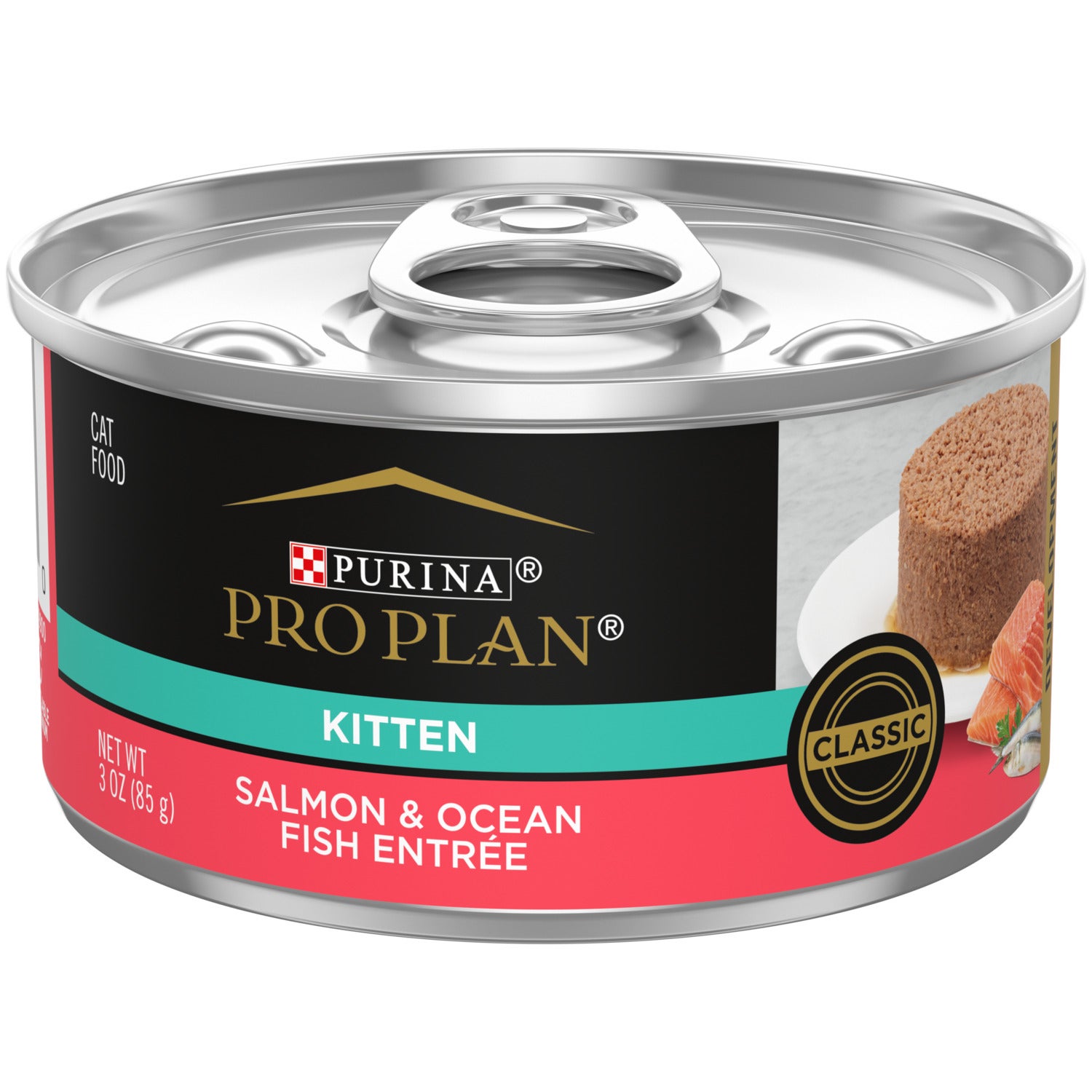 Purina Pro Plan Wet Kitten Food Pate, Salmon And Ocean Fish Entree, 3-Oz Can Pack Of 24