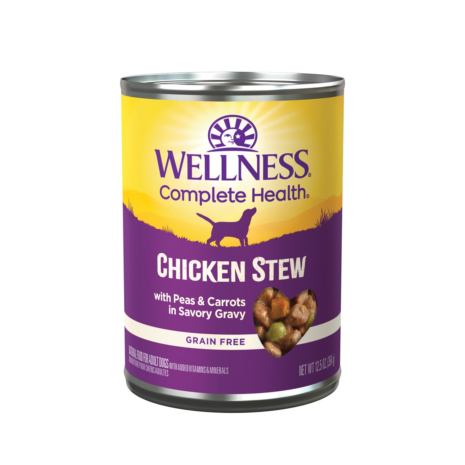 Wellness Complete Health Grain Free Canned Wet Dog Food, Chicken Stew, 12.5-Ounce Can Pack Of 12