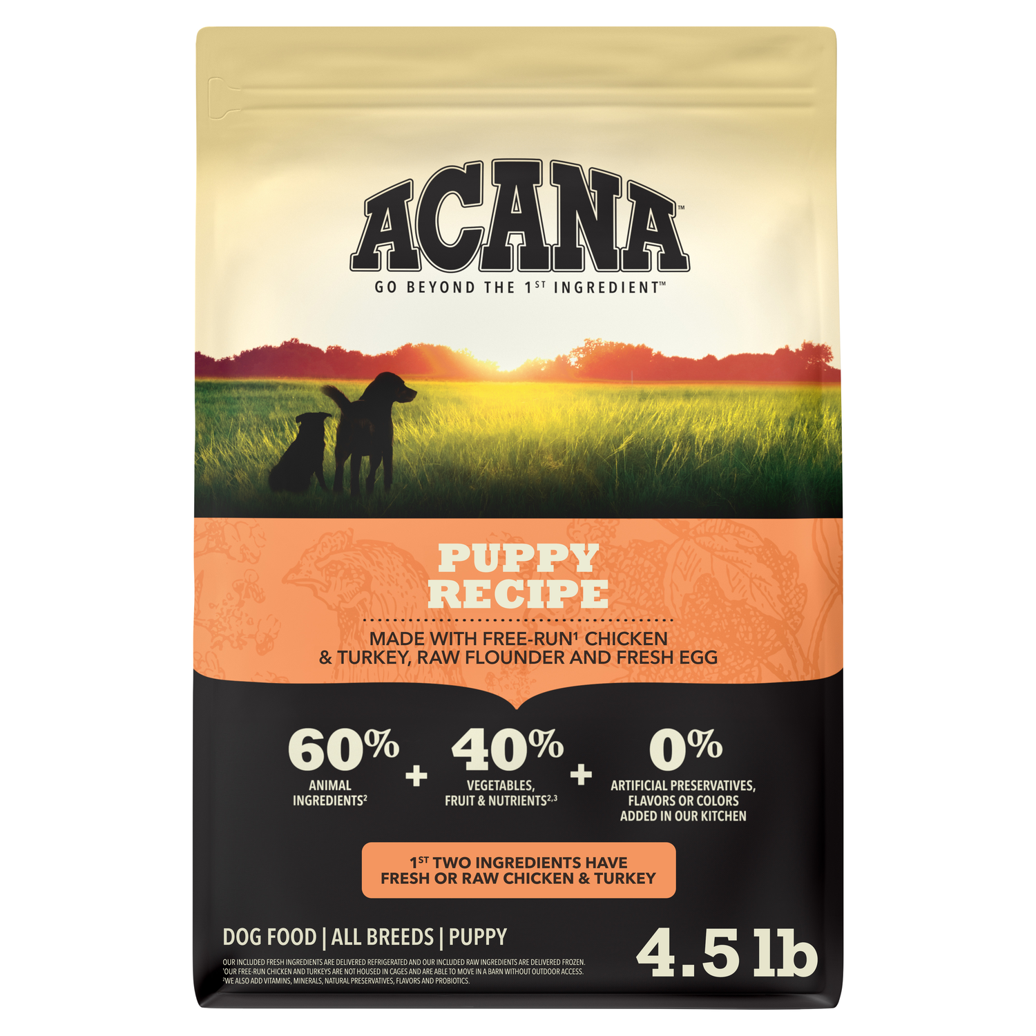 Acana Grain-Free Dry Dog Food, Puppy Recipe, 4.5-Lb Bag