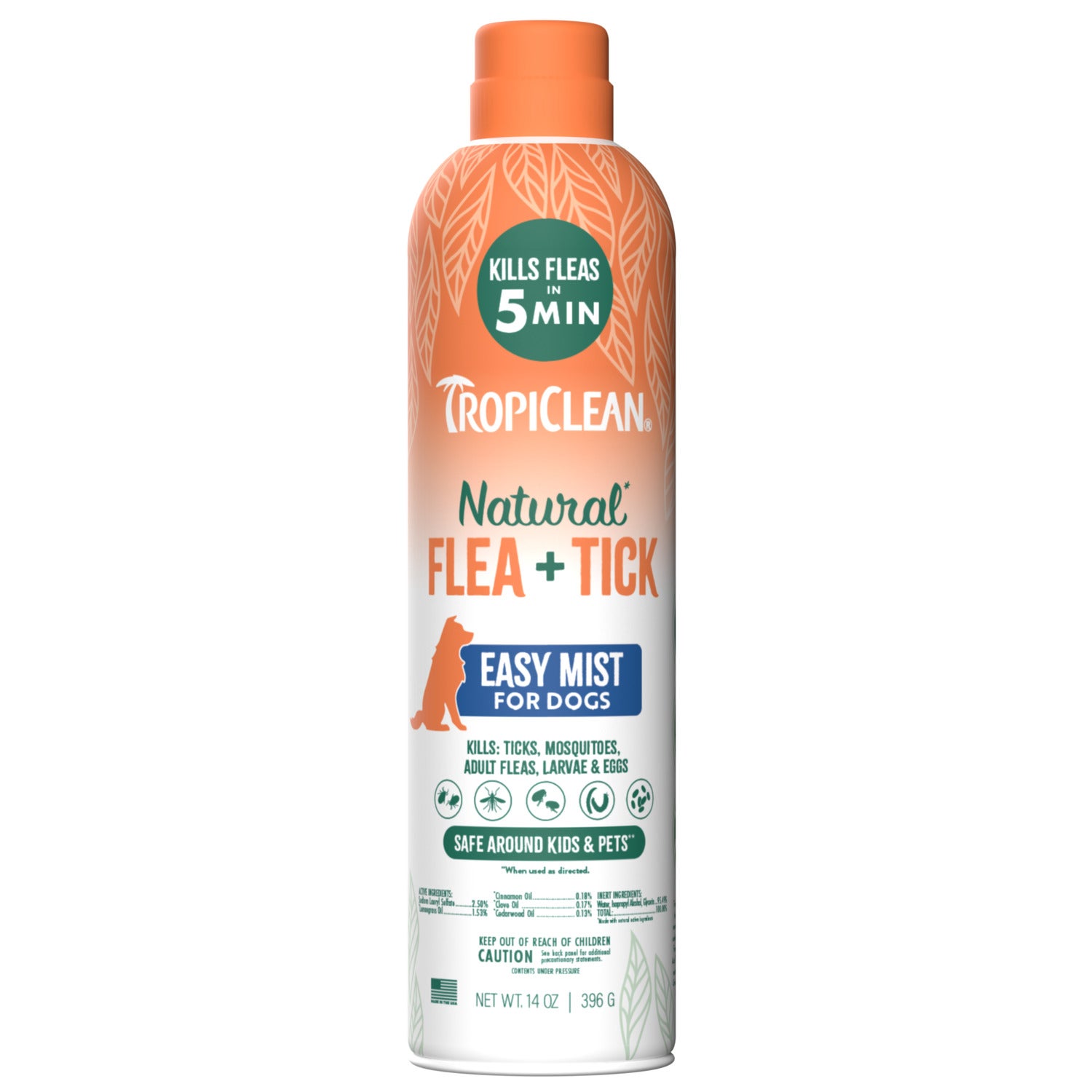 Tropiclean Natural* Flea + Tick Easy Mist Spray For Dogs, 14-Oz
