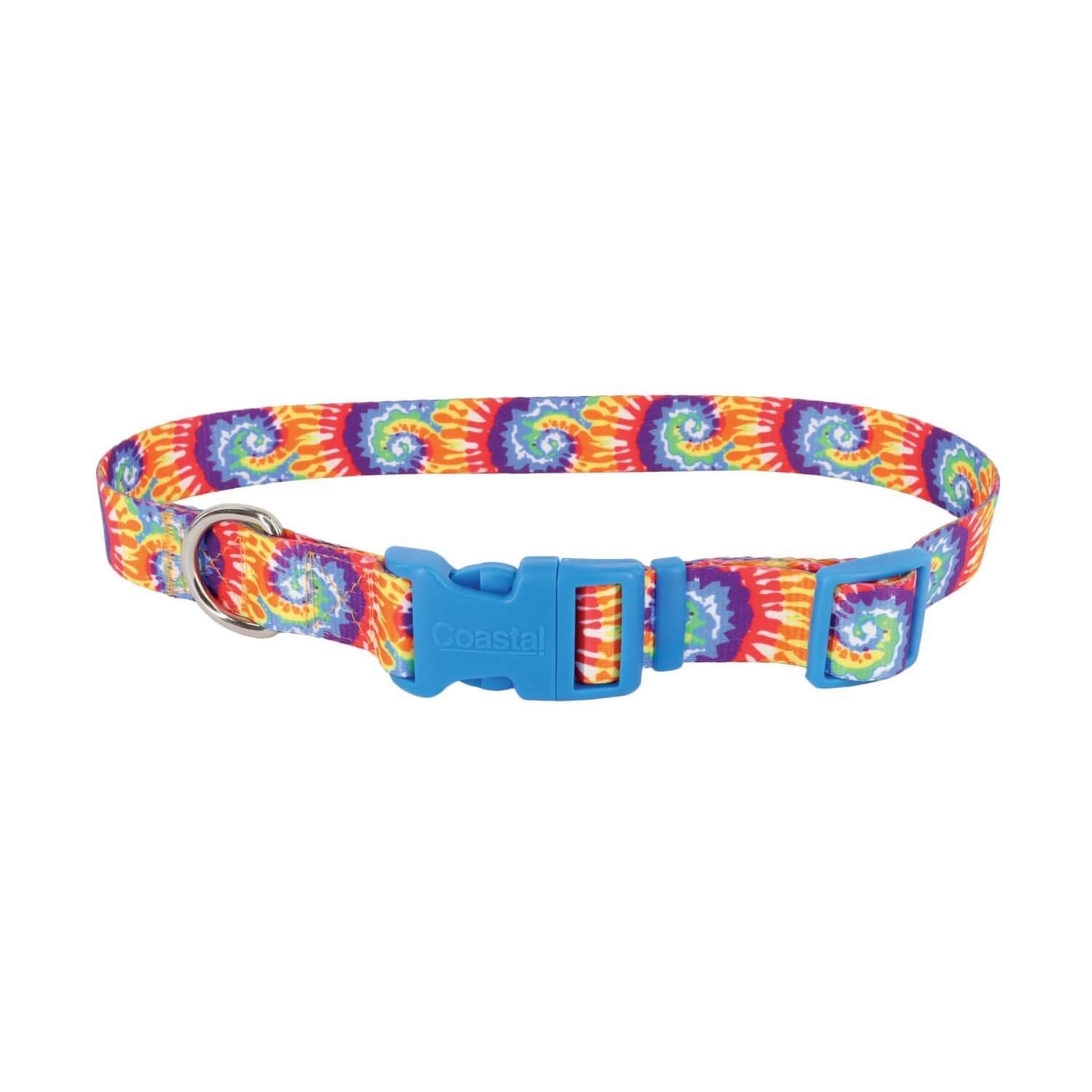 Coastal Pet Products Styles Adjustable Dog Collar - Bright Tie Dye, 1X18-26